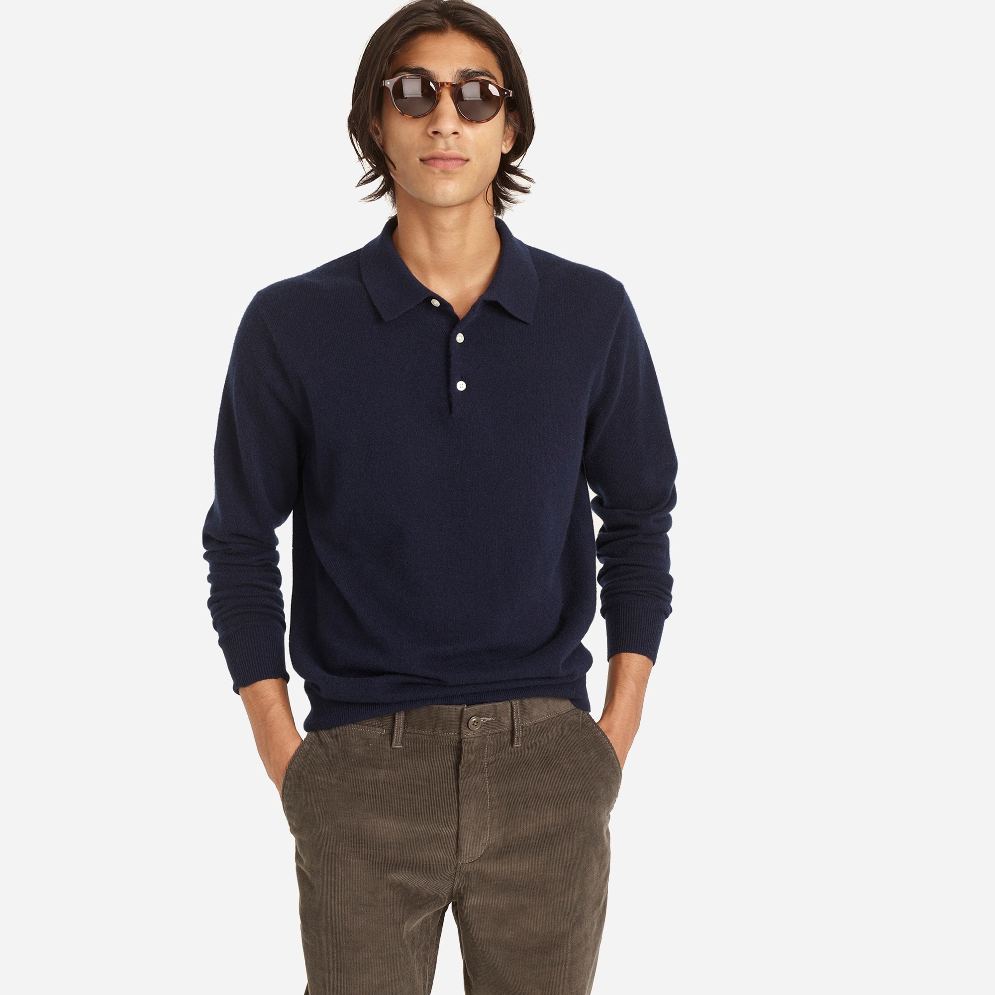 Cashmere collared sweater-polo