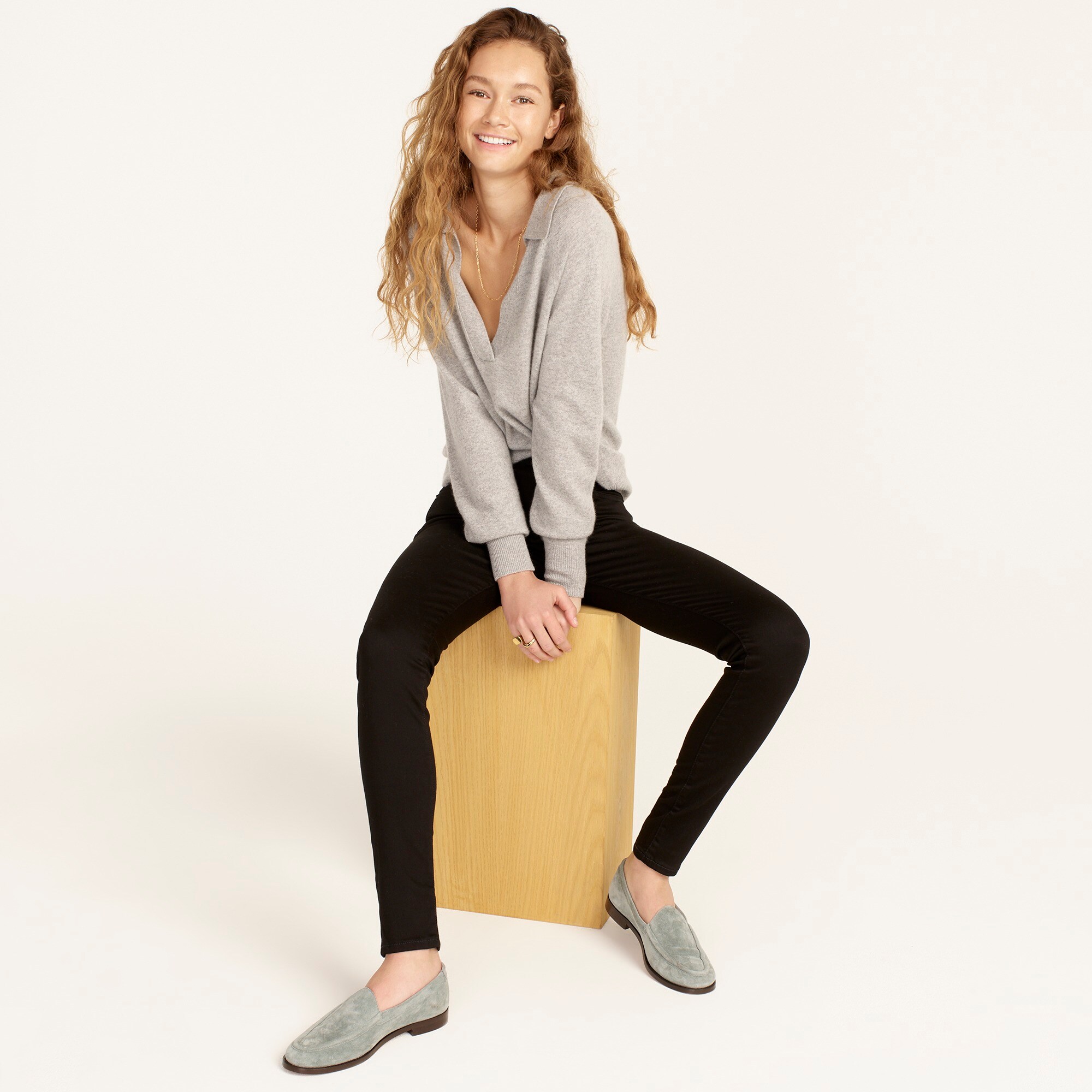 9" mid-rise stretchy toothpick jean in new black