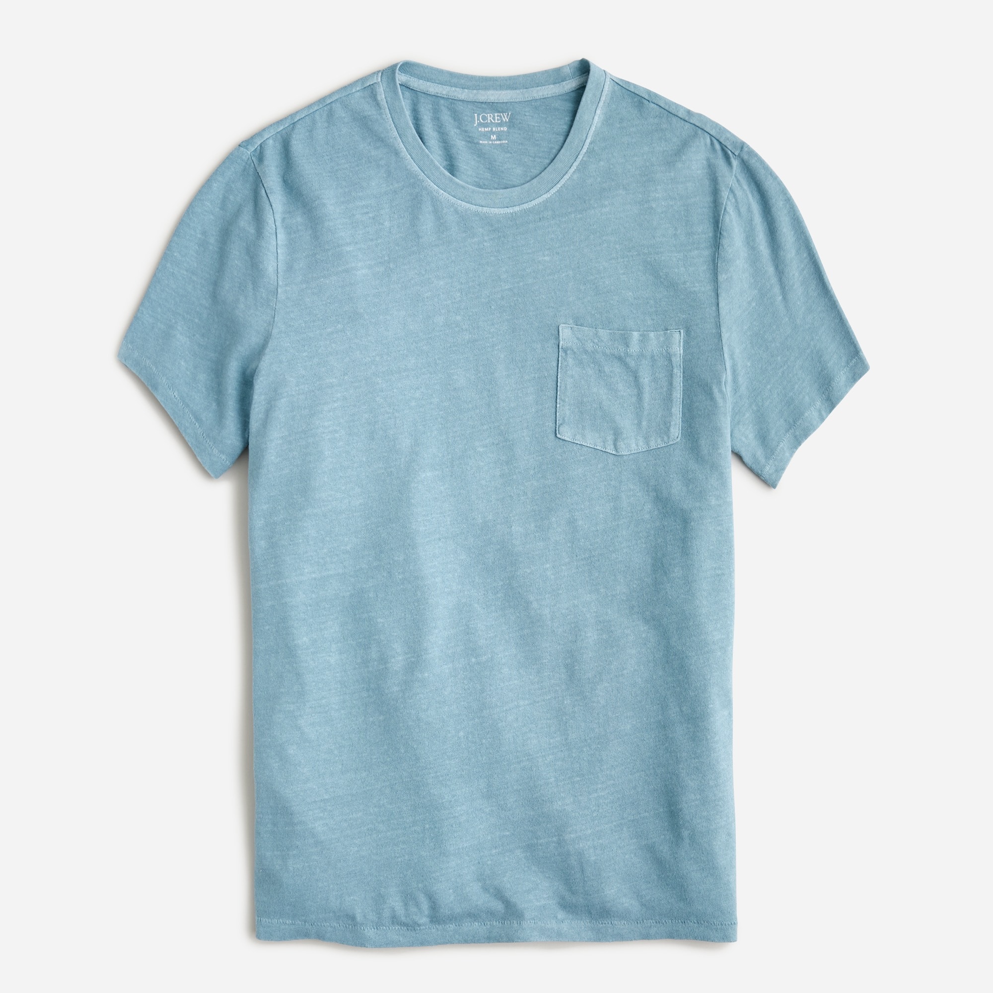 Hemp-organic cotton-blend pocket T-shirt