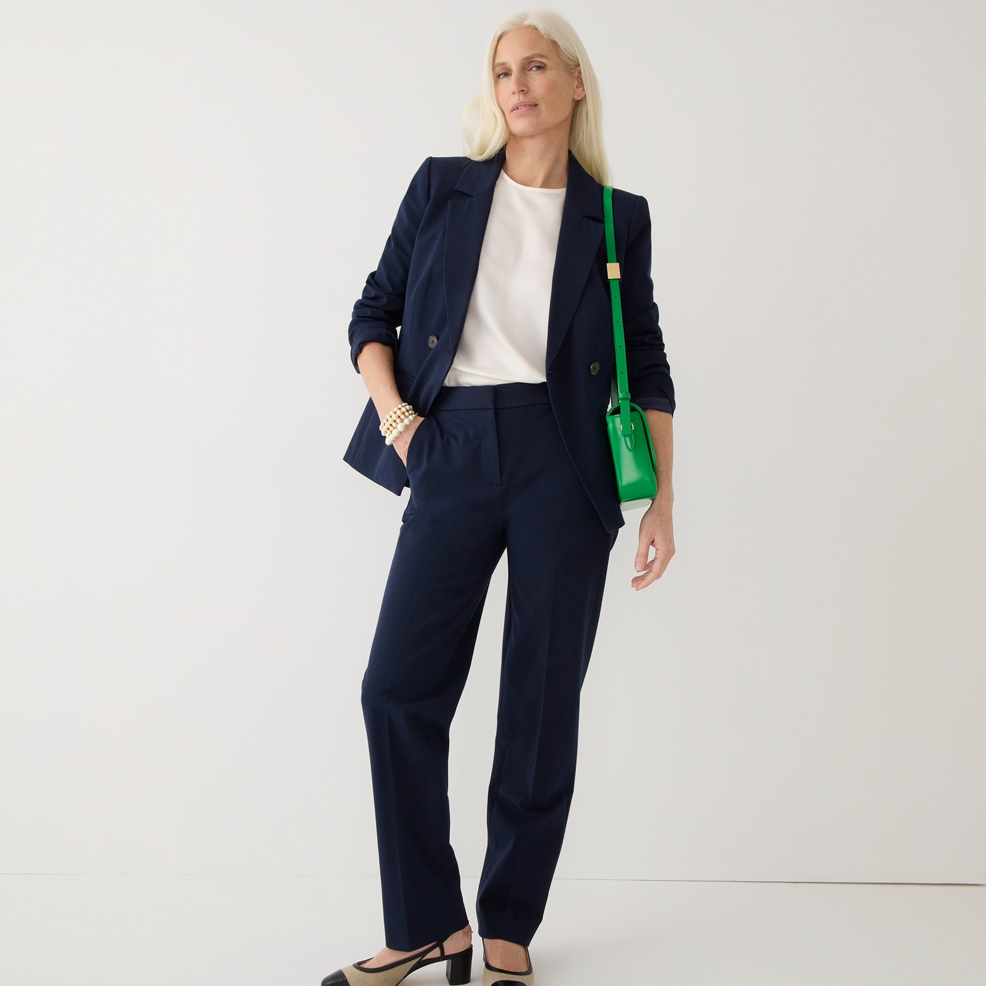 Kate straight-leg pant in bi-stretch cotton blend