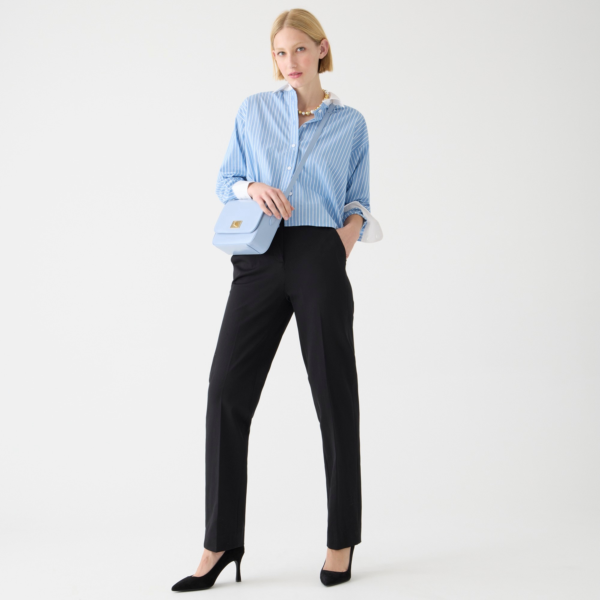 Kate straight-leg pant in bi-stretch cotton blend