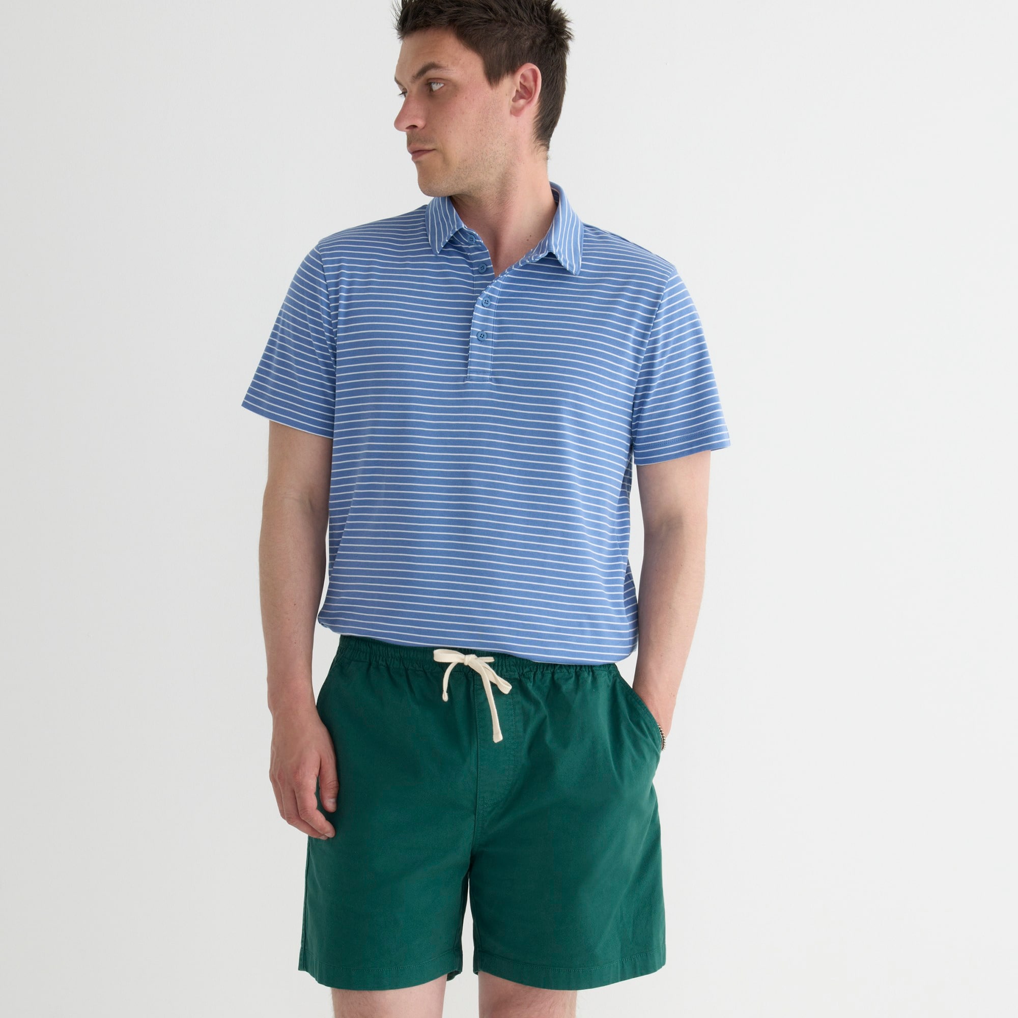 Performance polo shirt with COOLMAX® in stripe