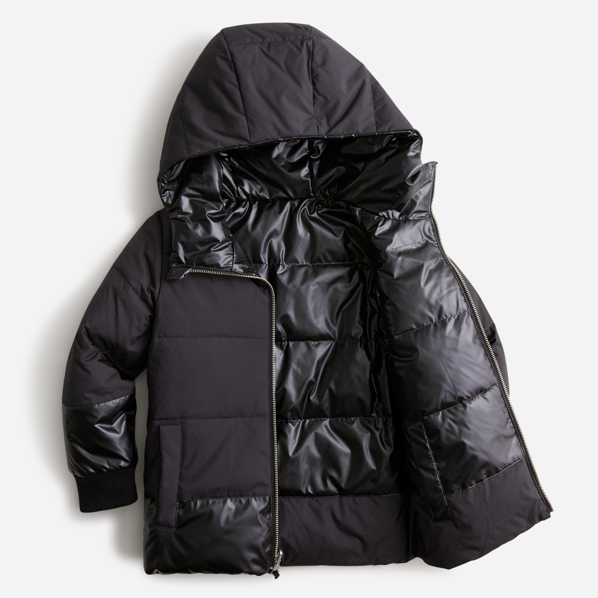 Girls' reversible metallic puffer jacket with PrimaLoft