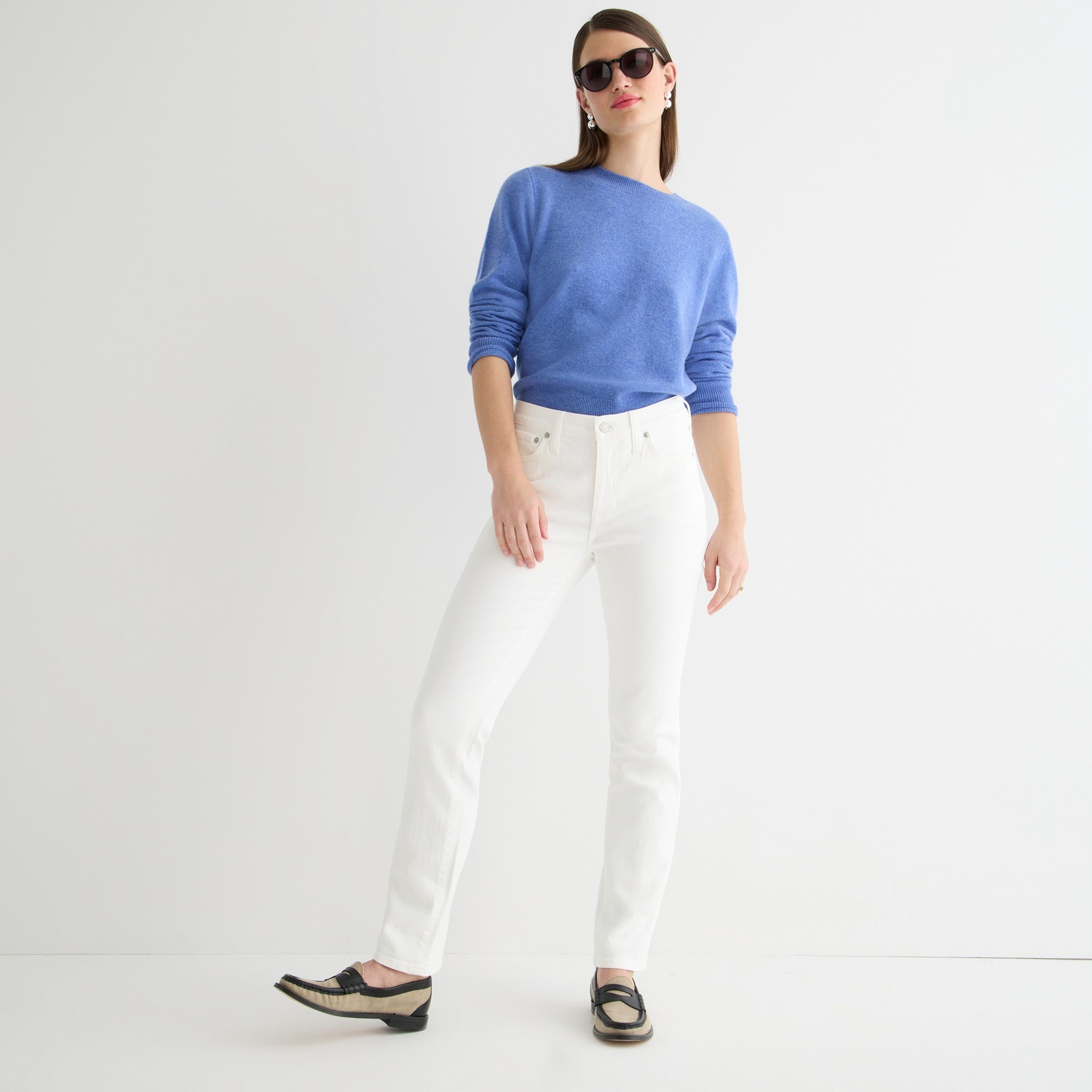 9" vintage slim-straight jean in white wash