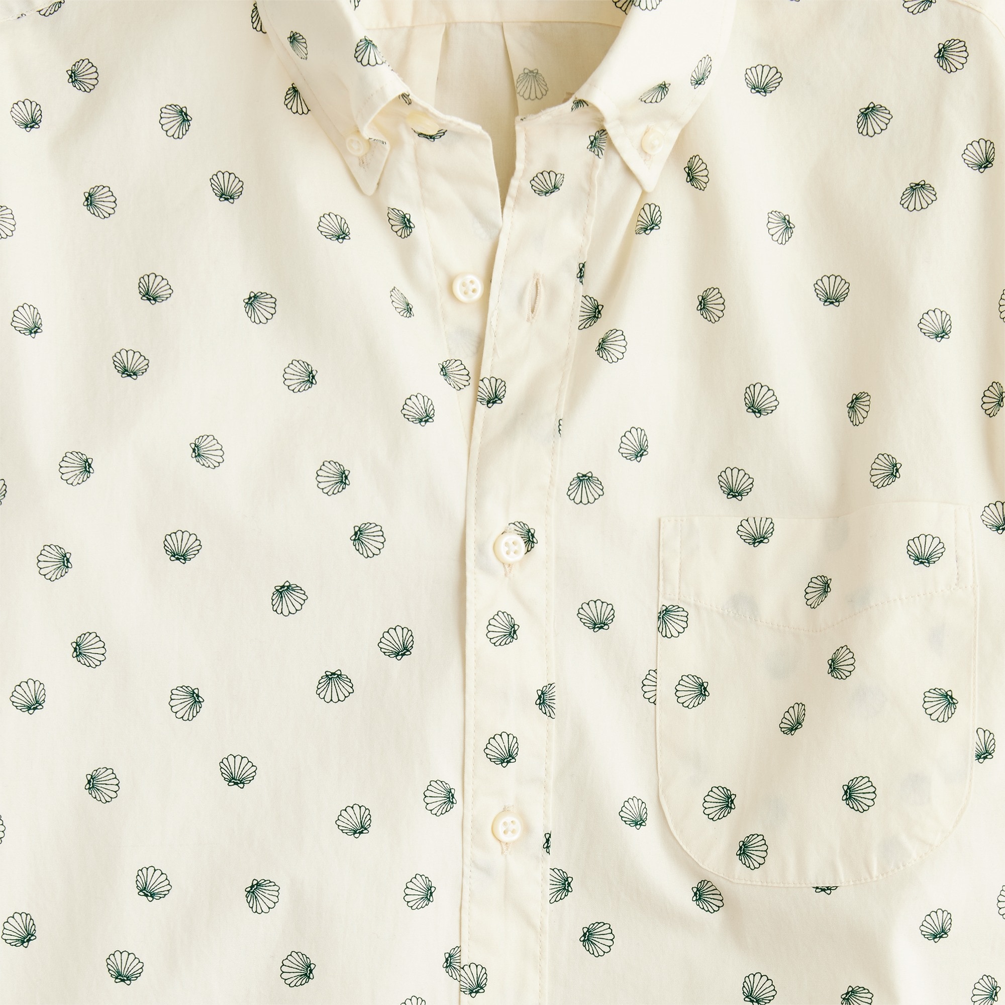 Short-sleeve Secret Wash cotton poplin shirt