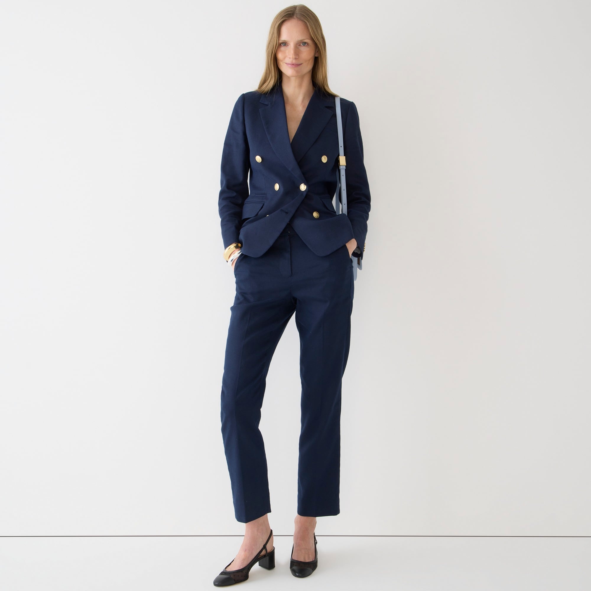Kate straight-leg pant in stretch linen blend
