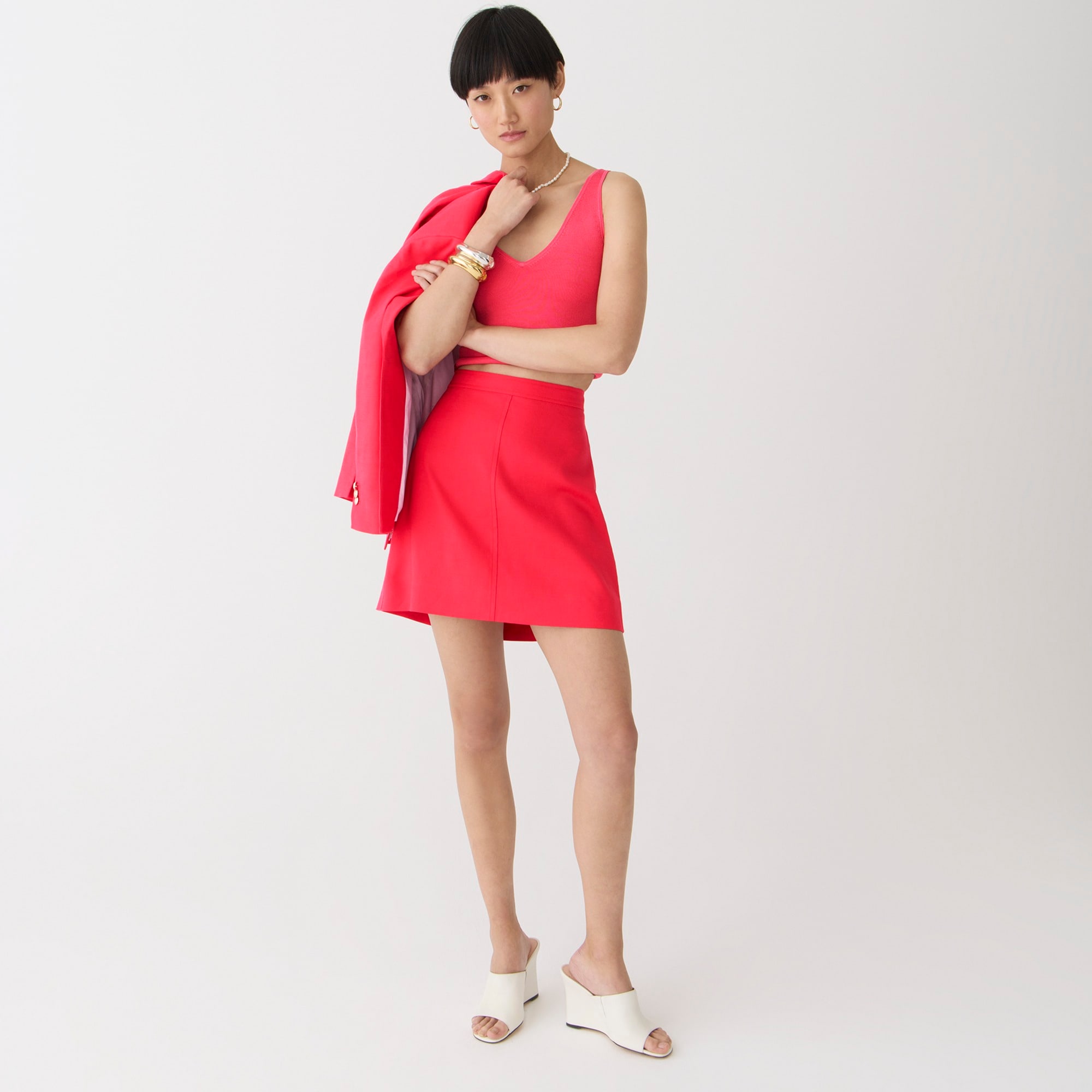 Natasha skirt in stretch linen blend
