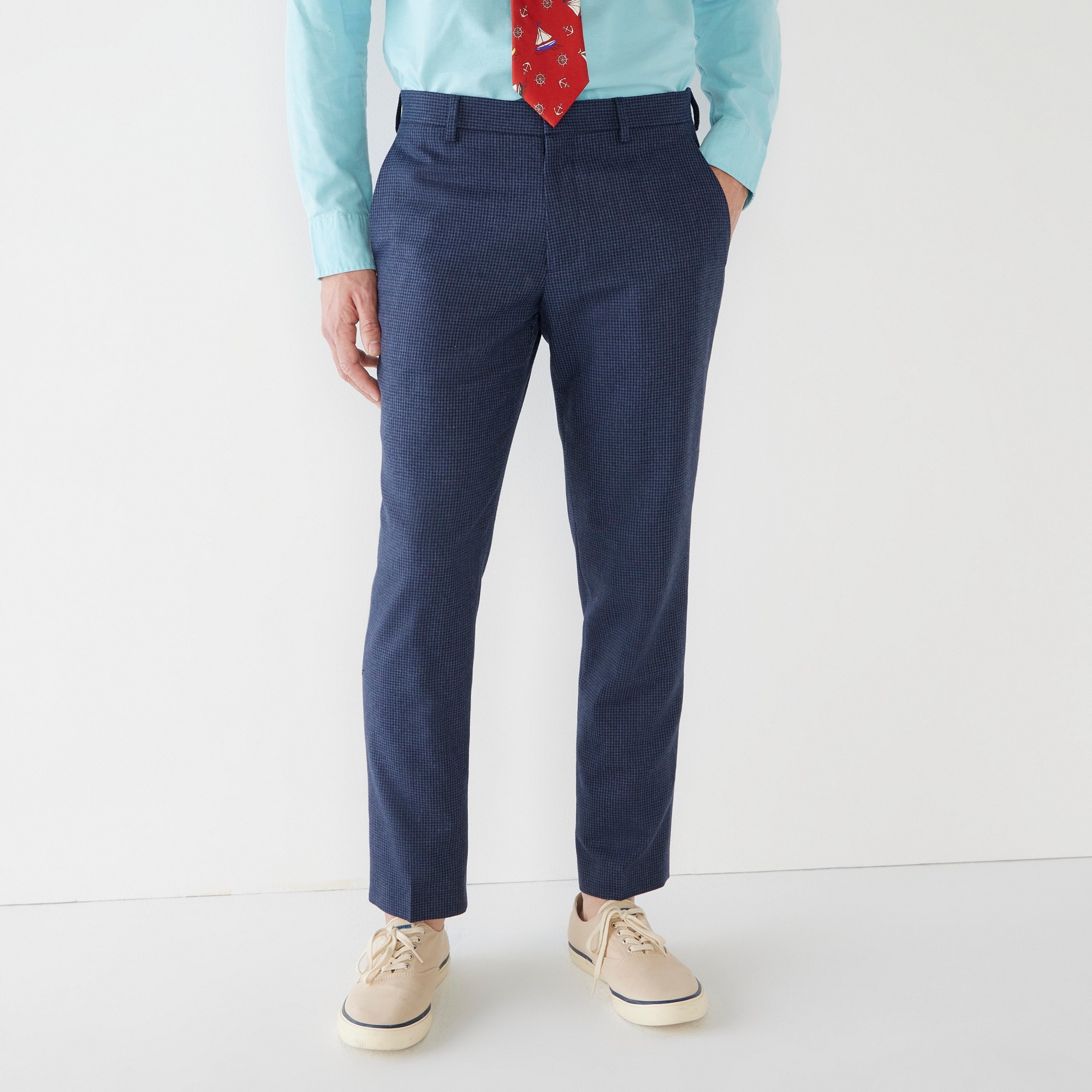 Ludlow Slim-fit suit pant in English cotton-wool blend