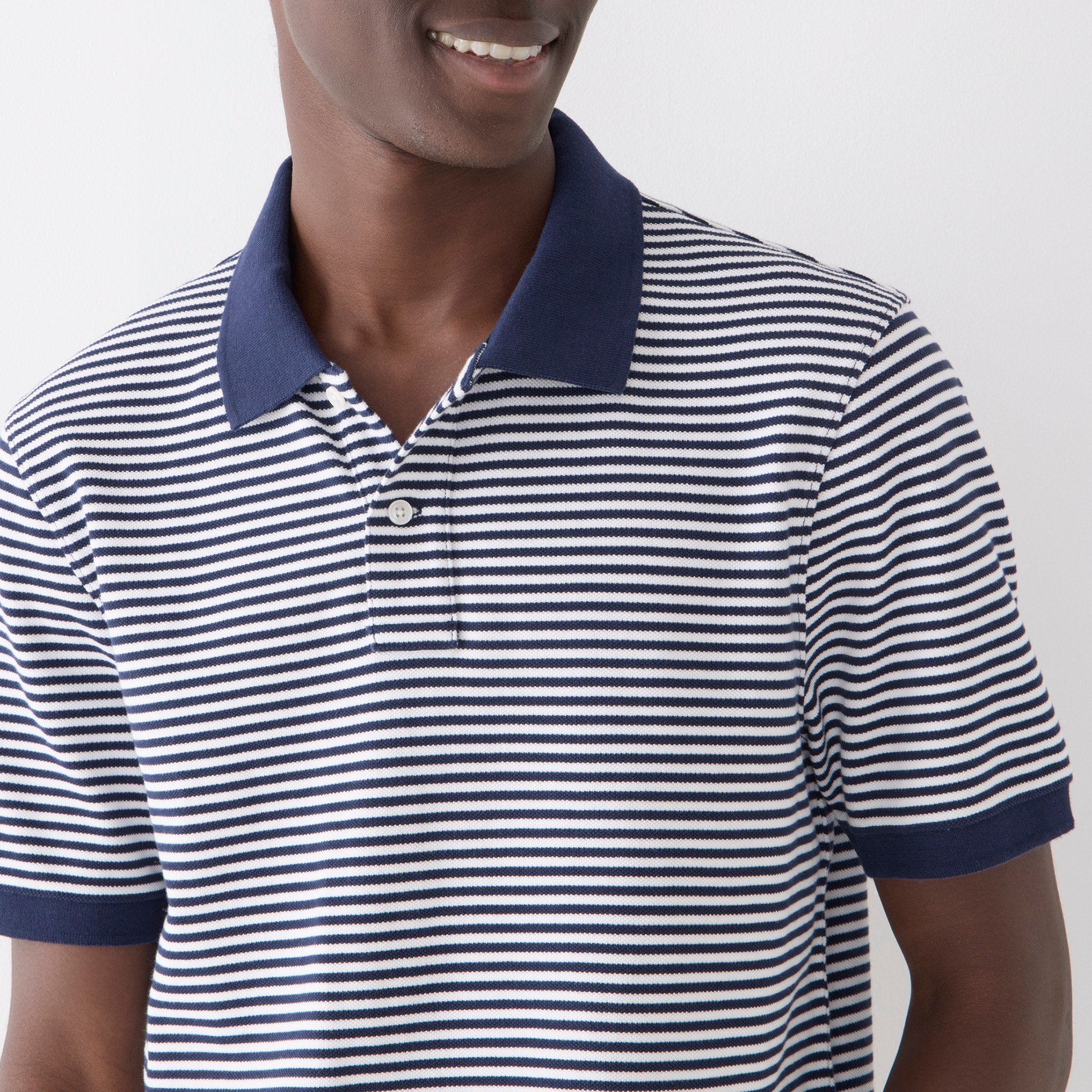Piqué polo shirt in stripe