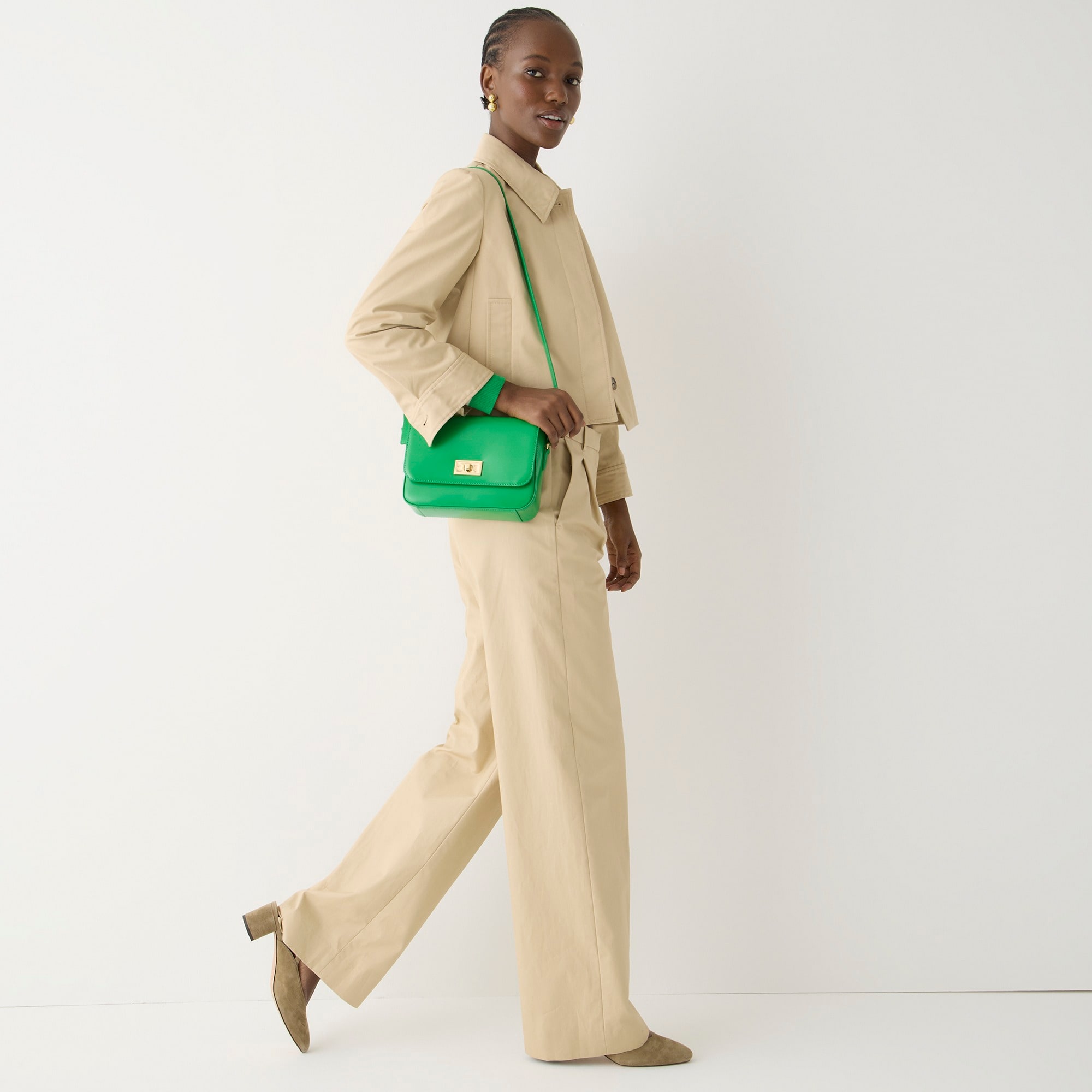 Collection cropped lady trench coat