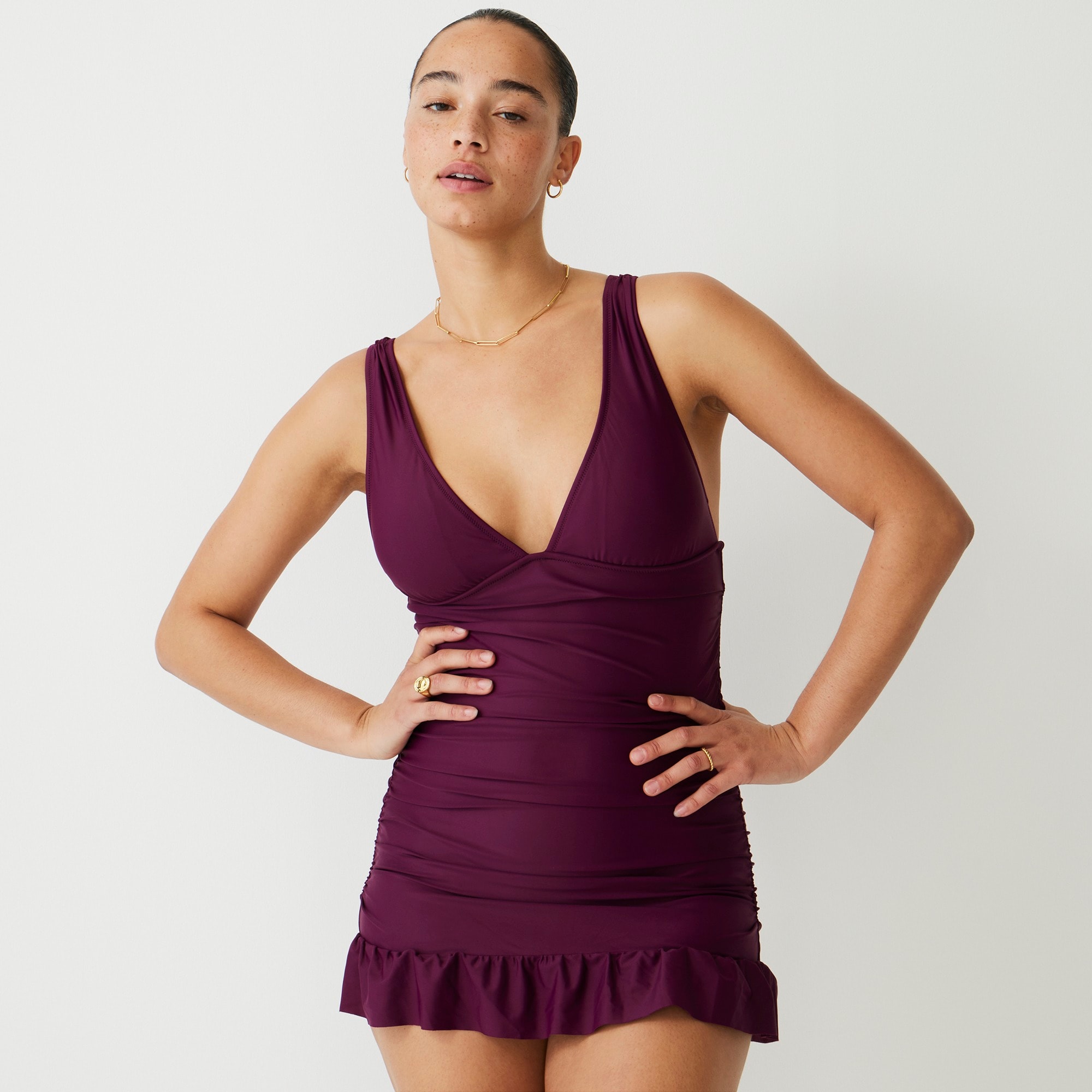 Ruched femme swim dress