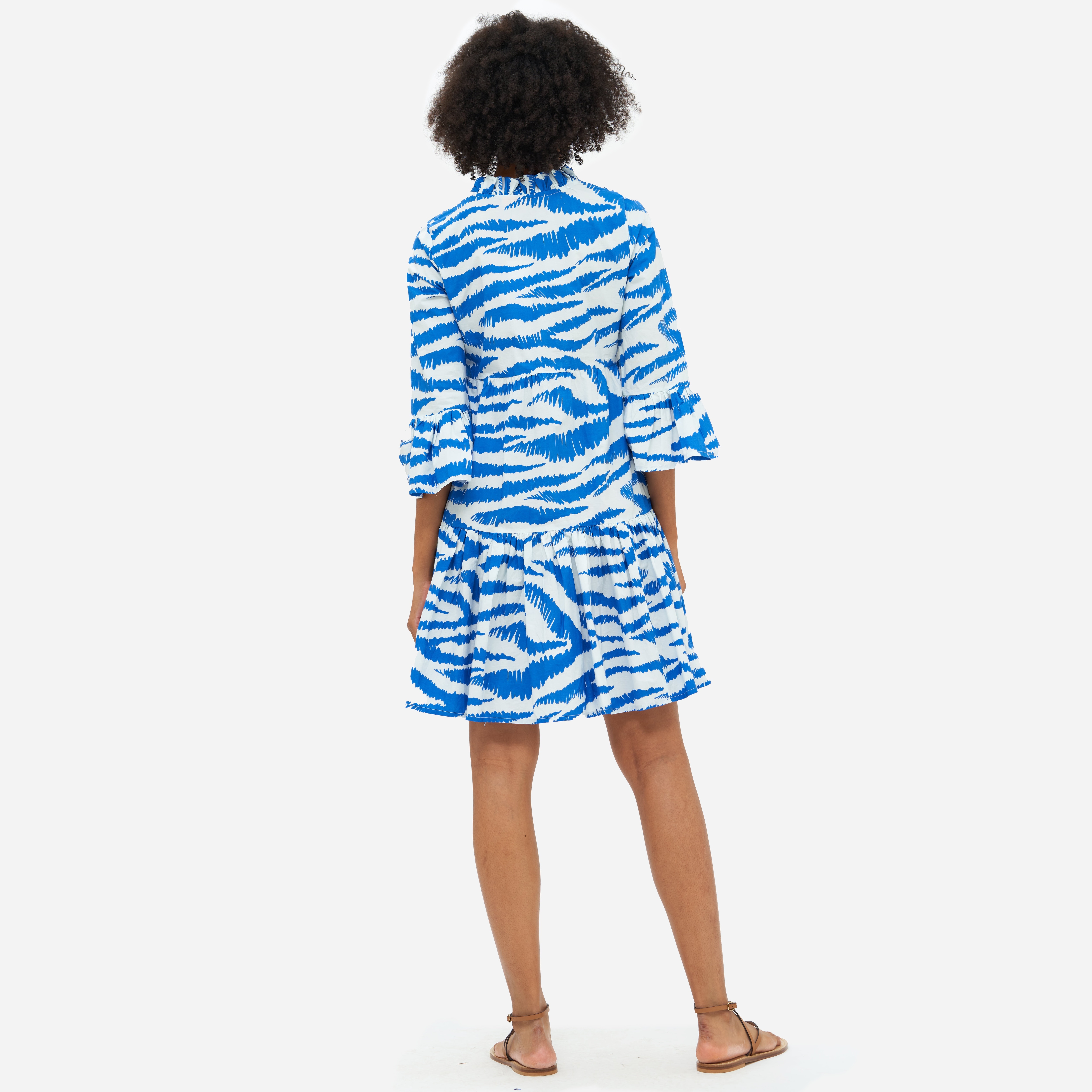 OLIPHANT™ bell-sleeve tiered mini dress