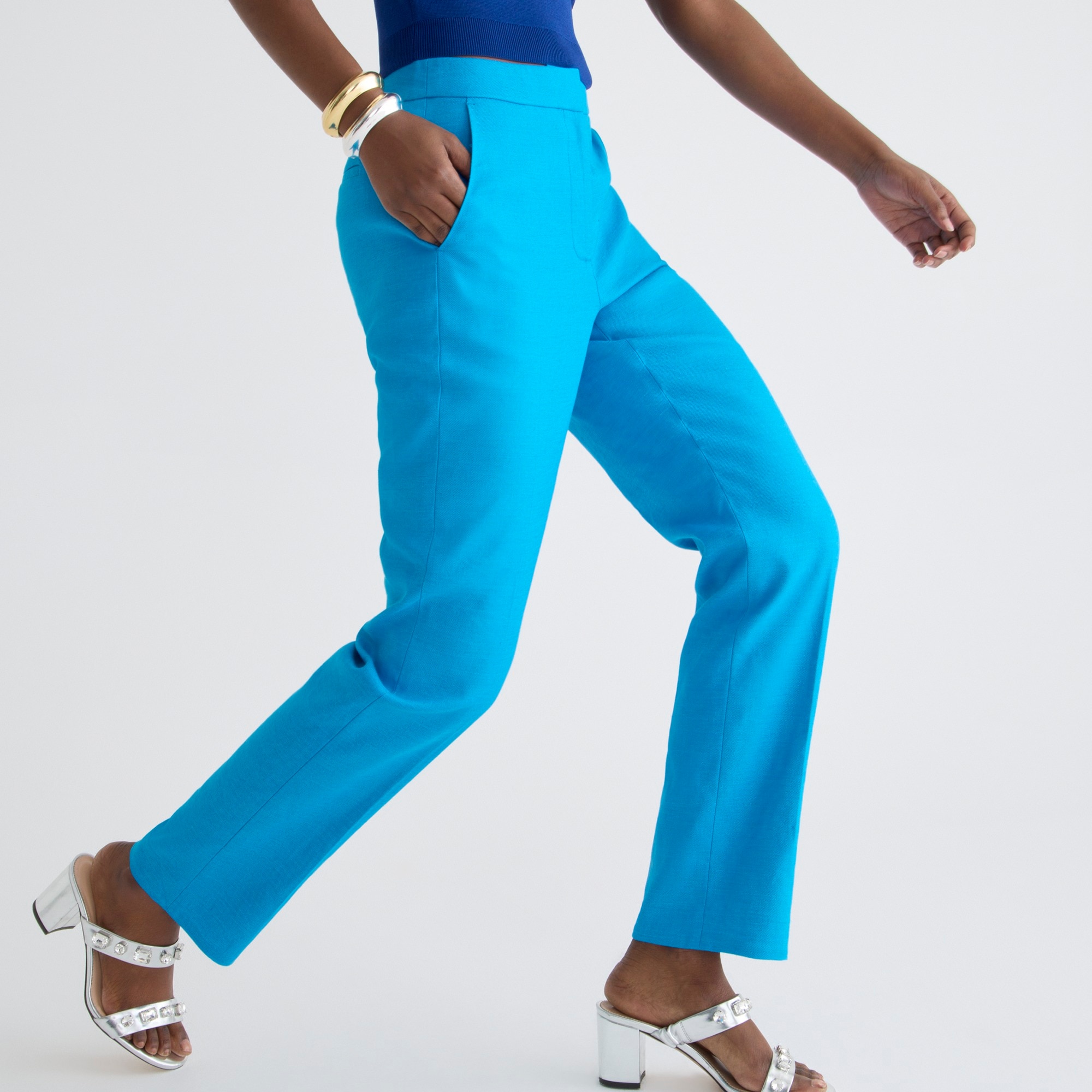 Kate straight-leg pant in stretch linen blend