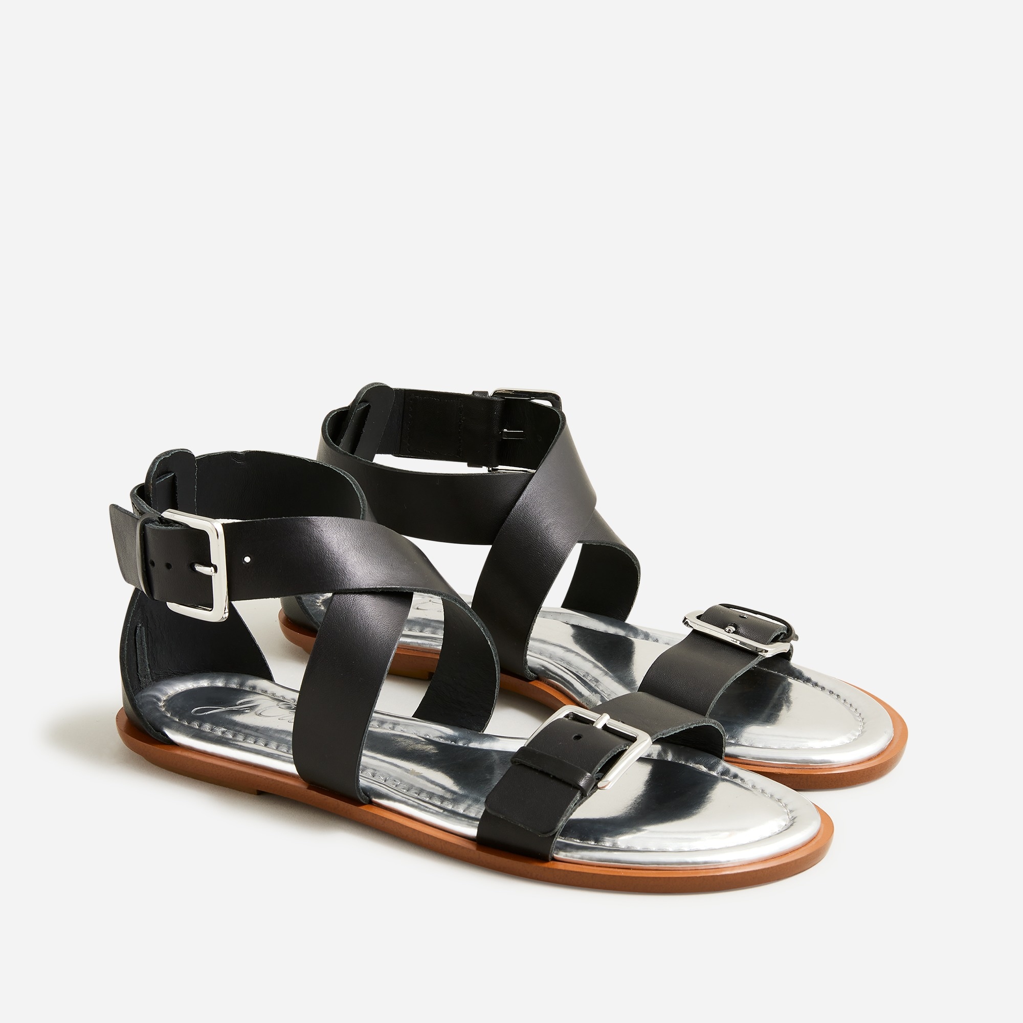 Sorrento made-in-Italy cross-strap sandals in leather