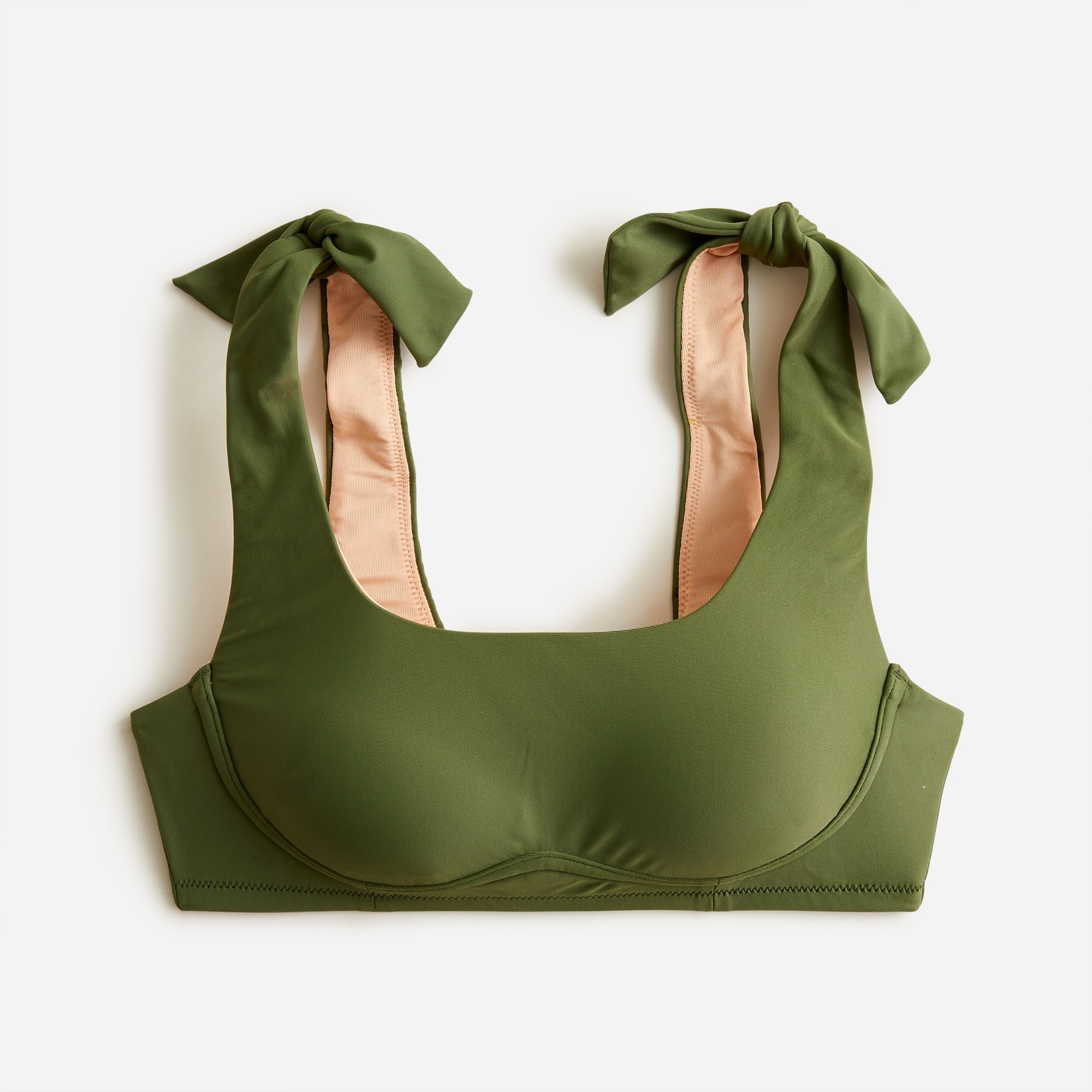 Tie-shoulder scoopneck bikini top