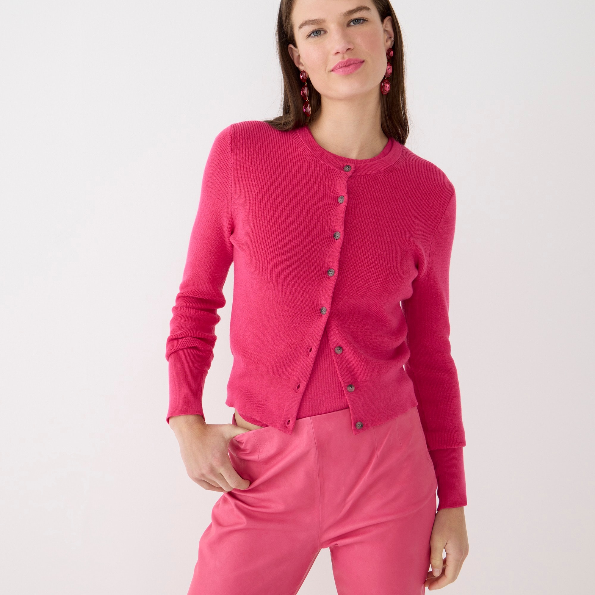 New ribbed Jackie cardigan sweater