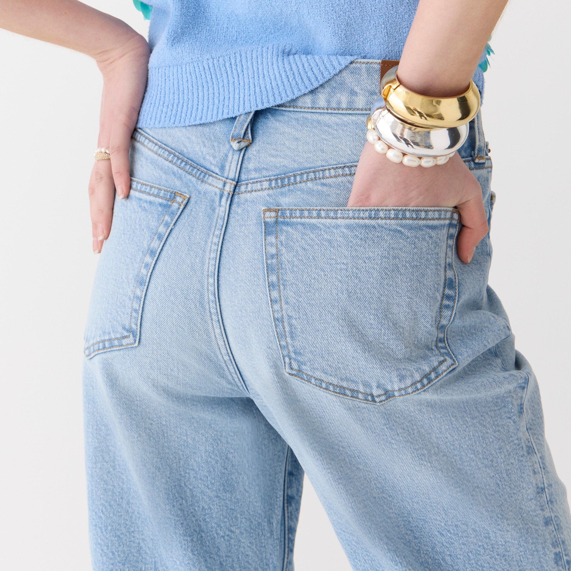 Slim wide-leg jean in Coastal Summer wash