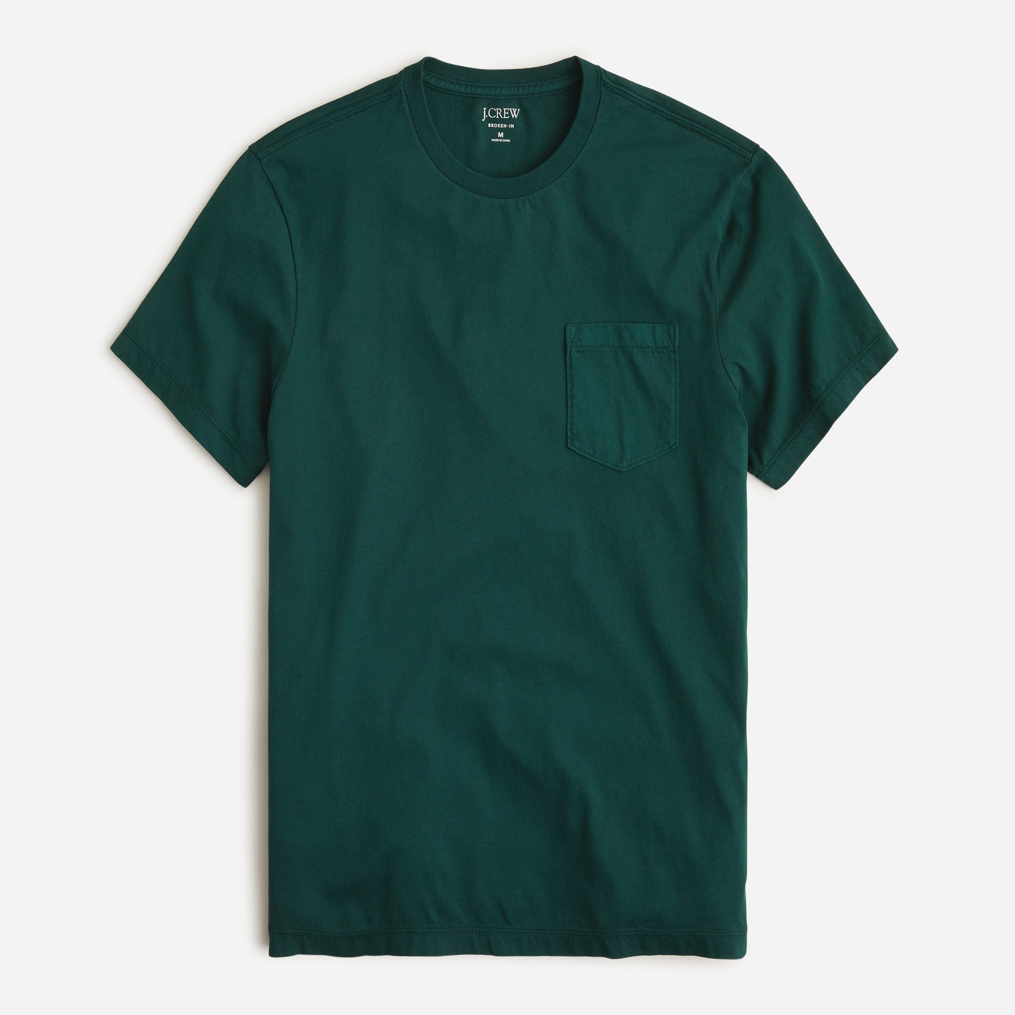 Broken-in short-sleeve pocket T-shirt