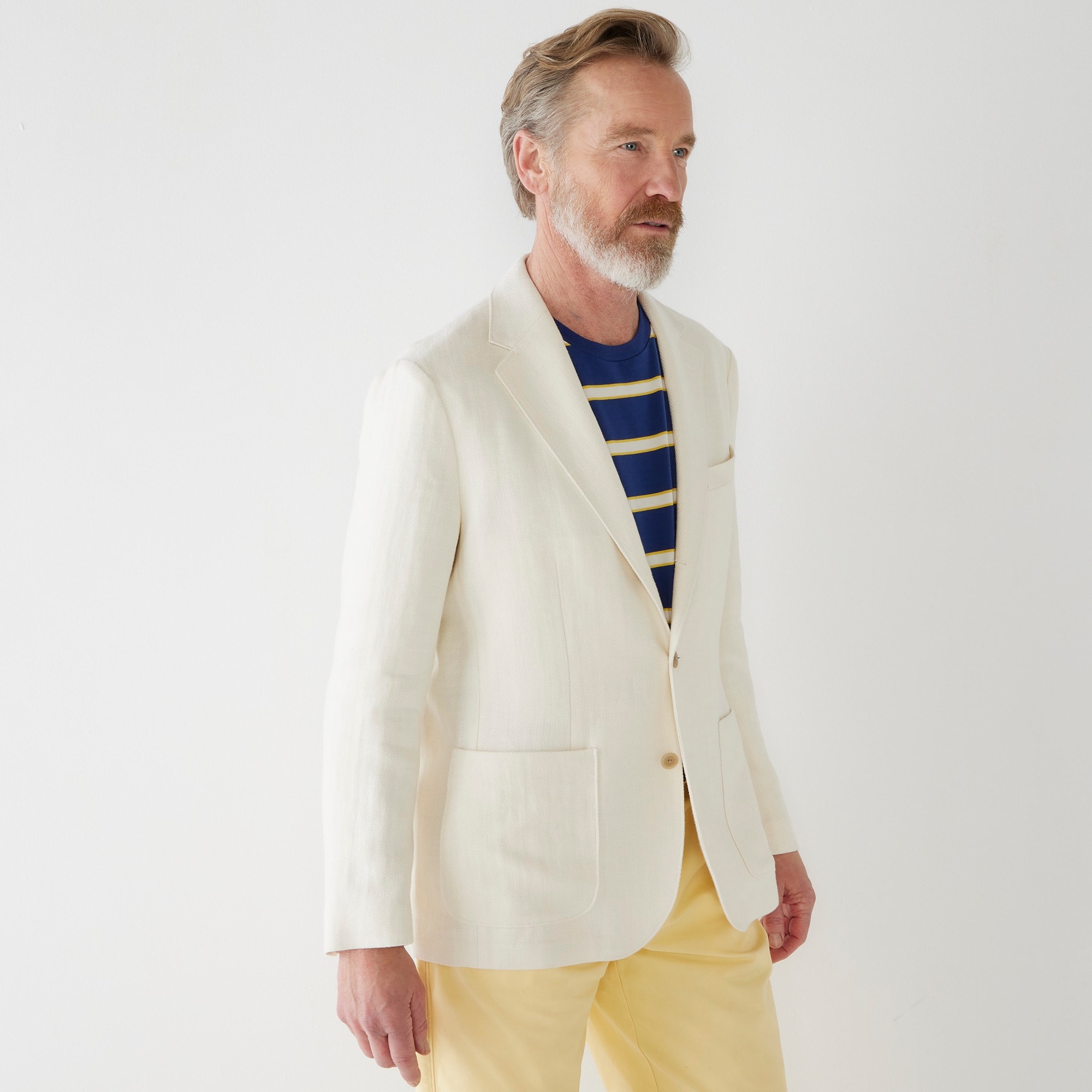 Crosby Classic-fit blazer in linen twill herringbone