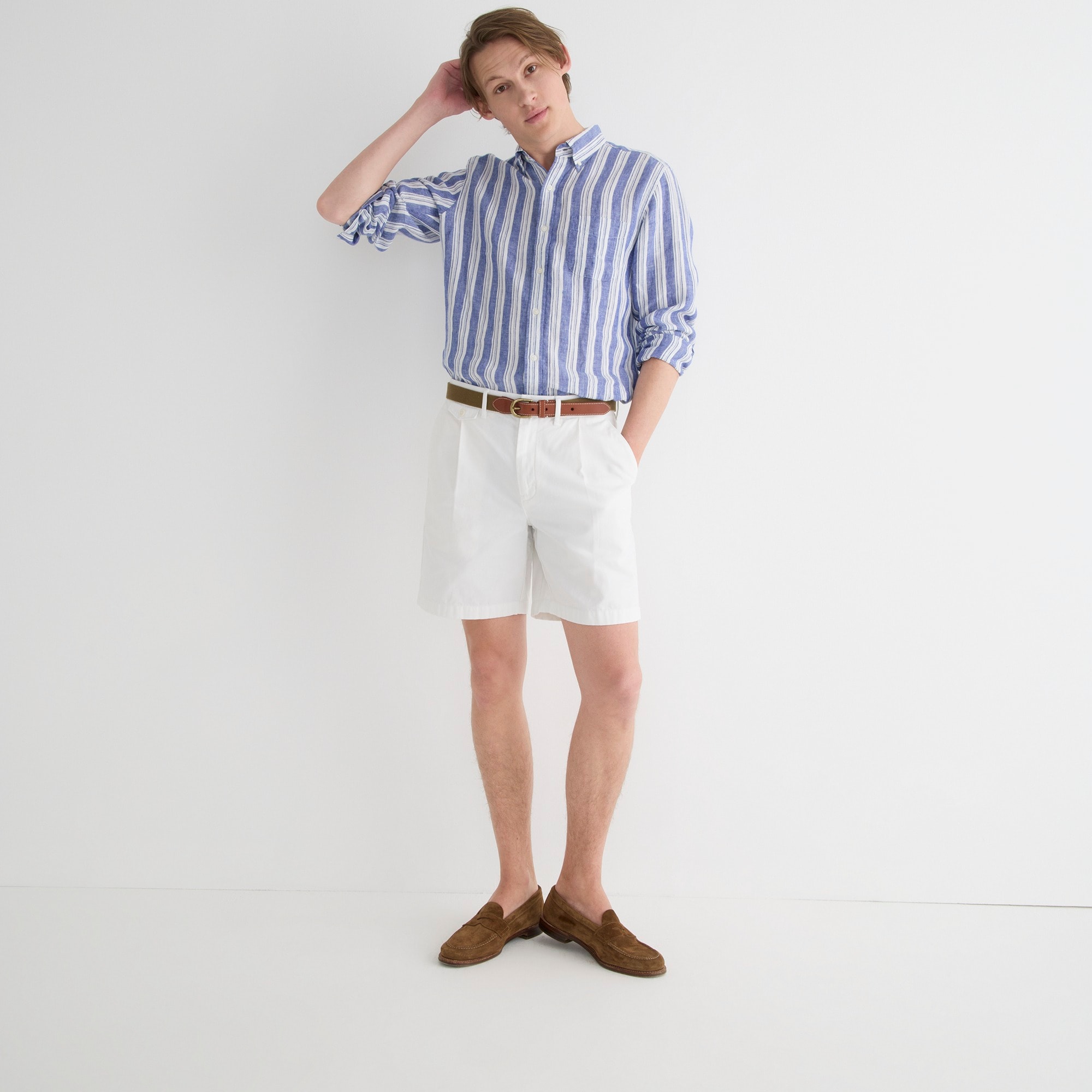 7.5" pleated chino short
