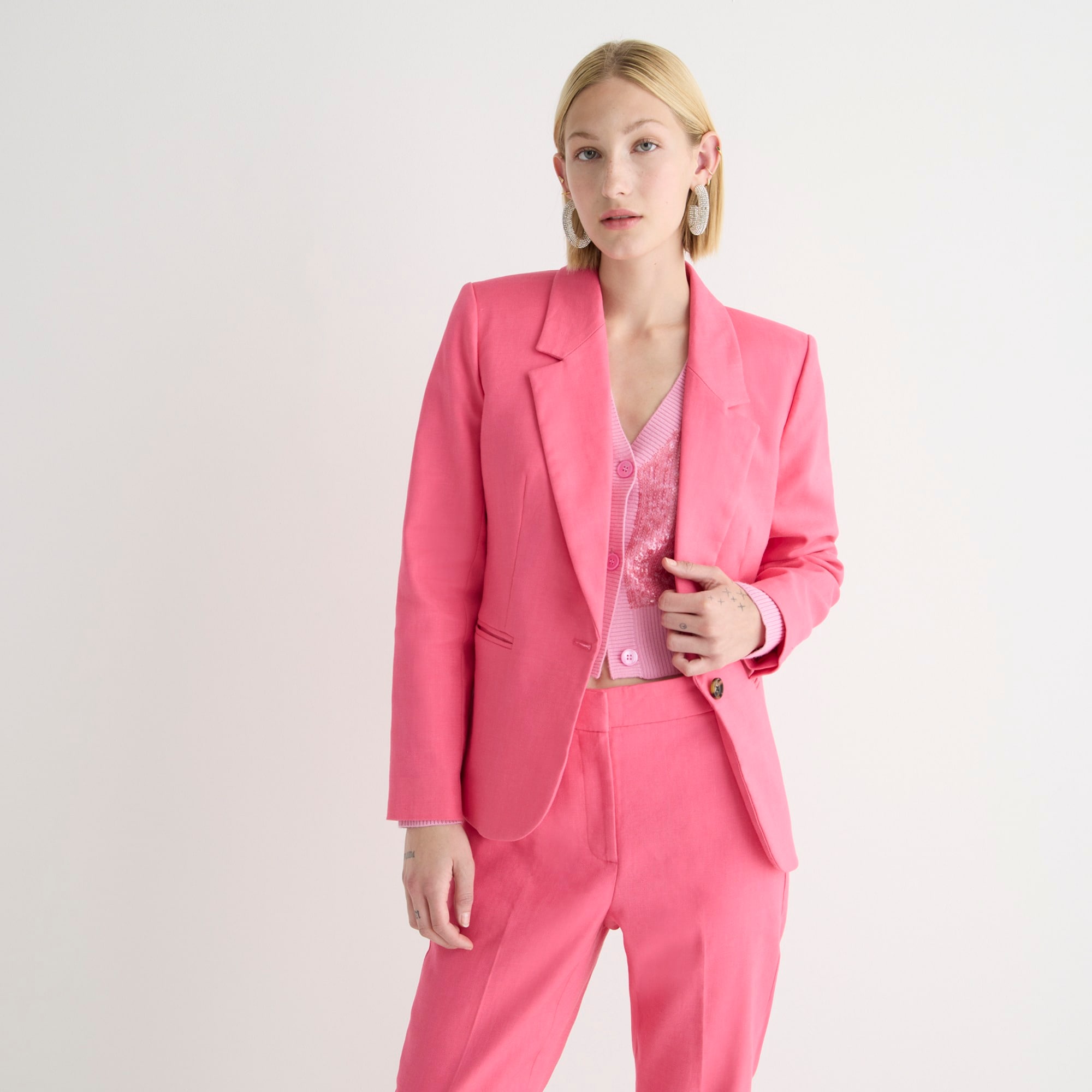 Parke blazer in stretch linen blend