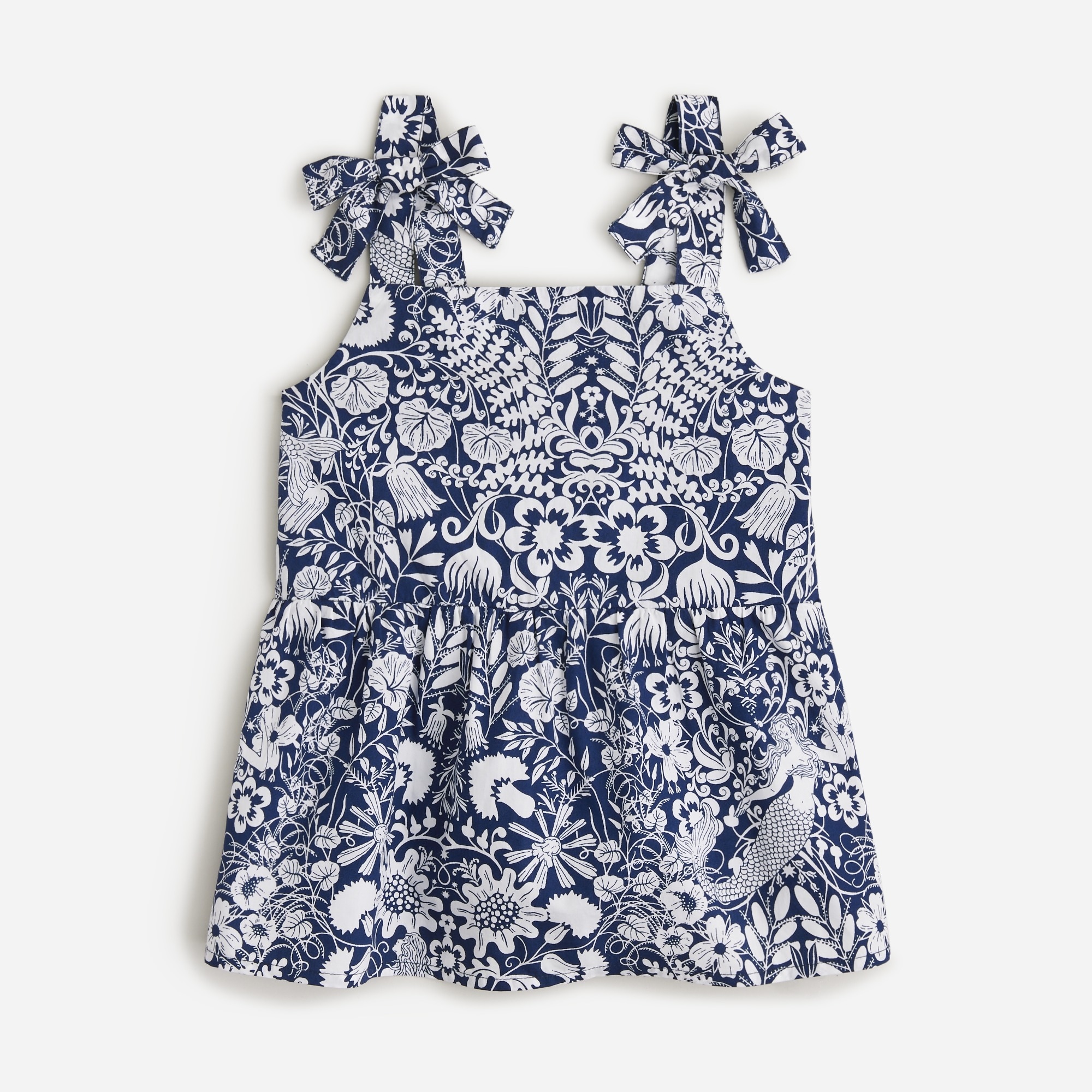 Girls' tie-shoulder tank top in siren floral