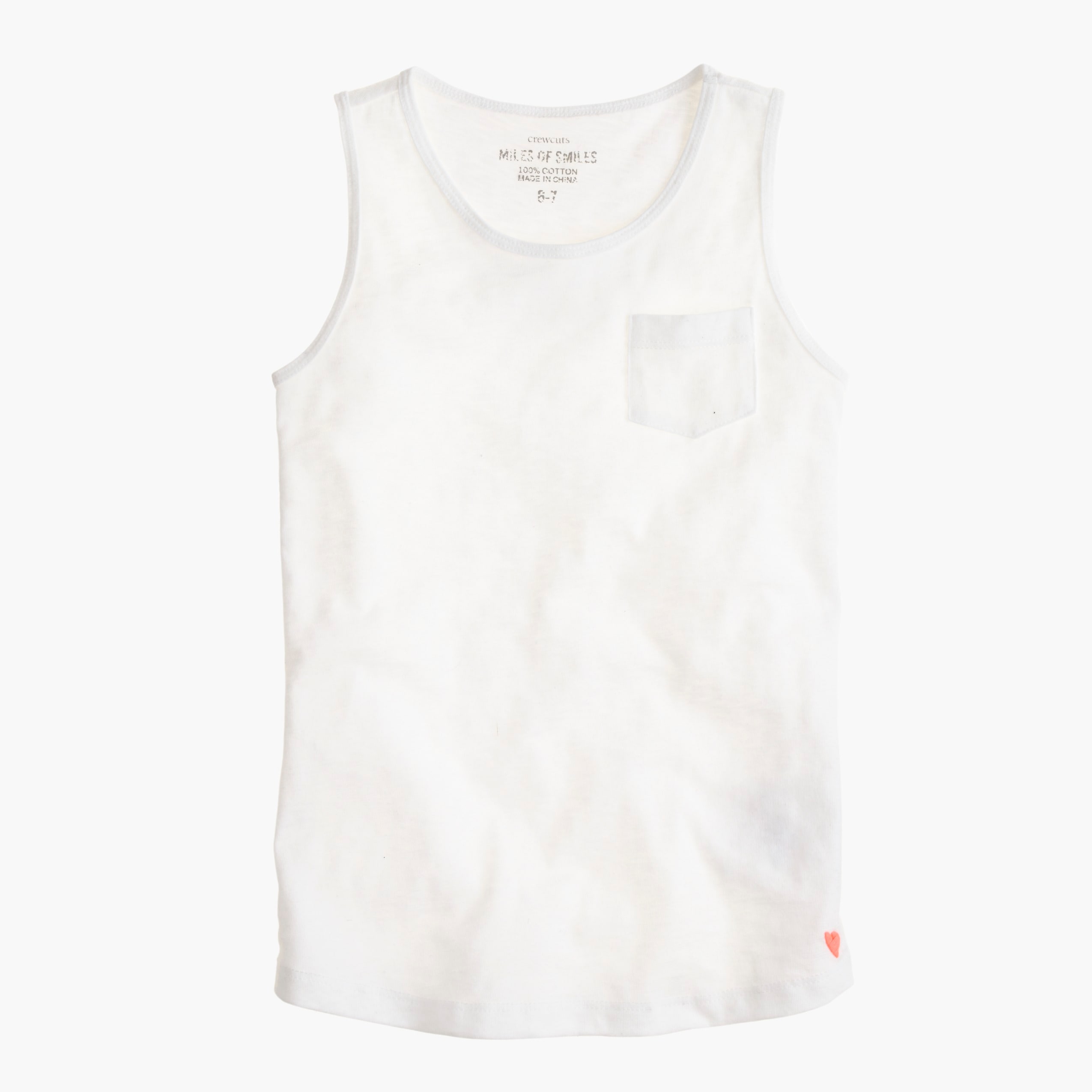 Girls' solid pocket tank top