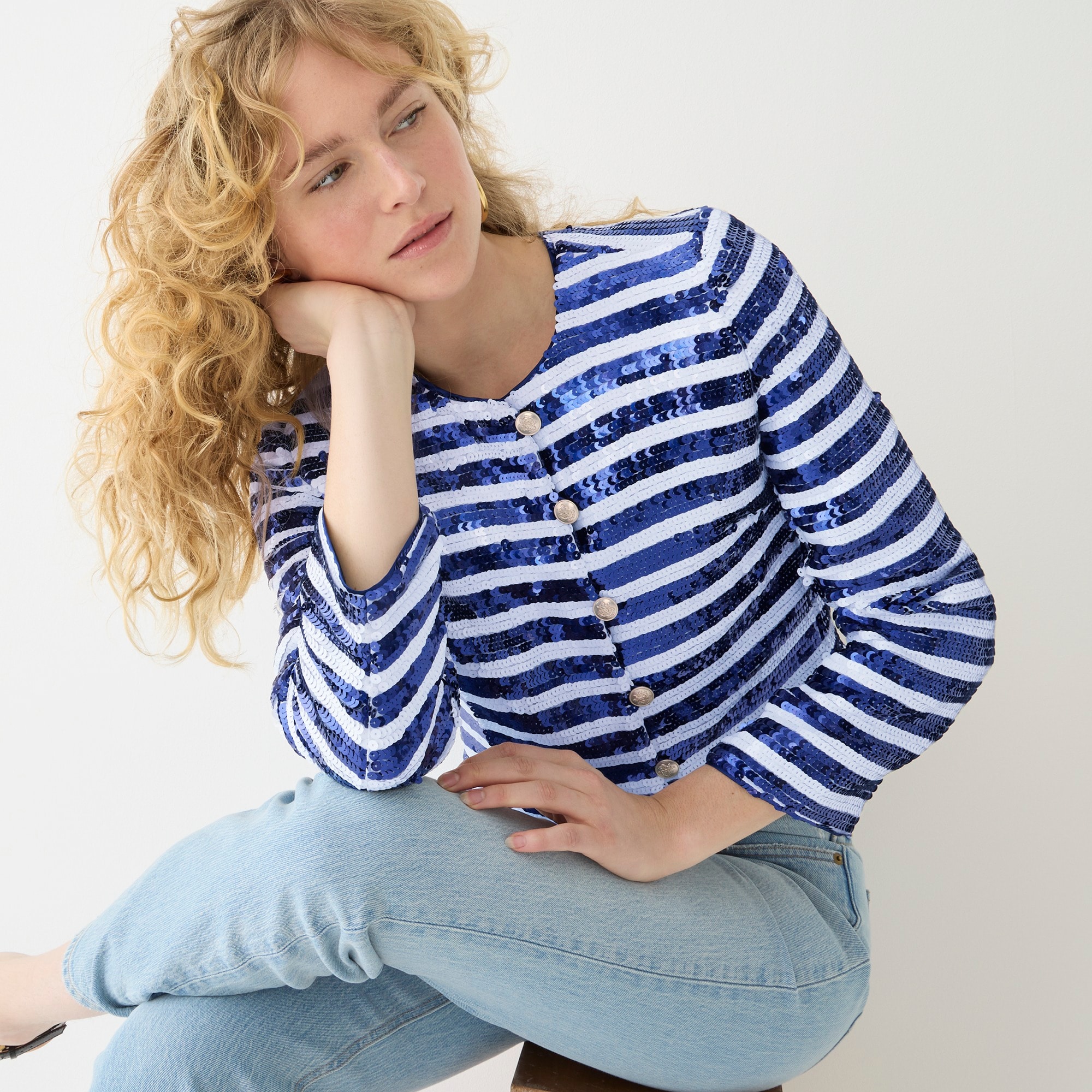 Collection Louisa lady jacket in sequin stripe
