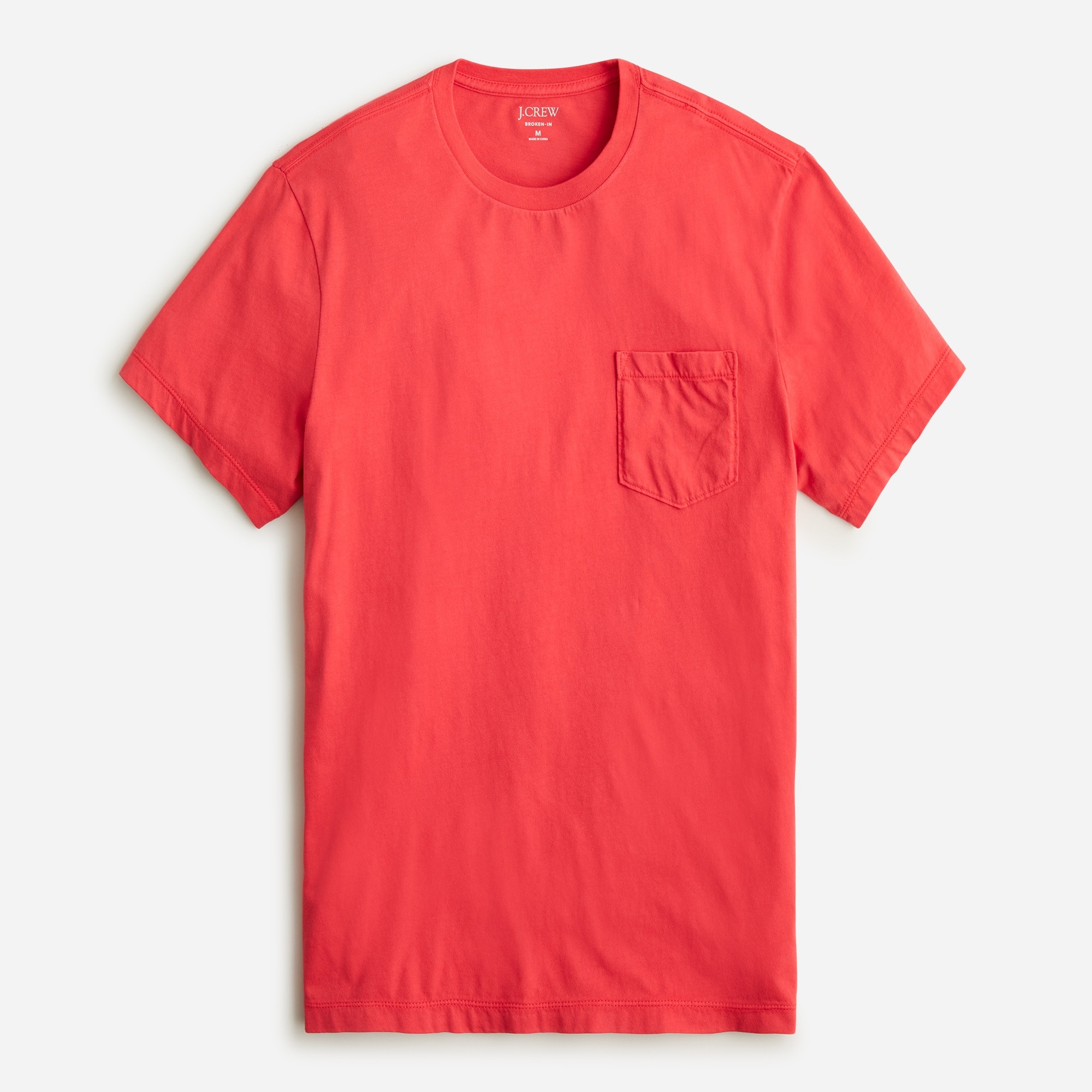 Broken-in short-sleeve pocket T-shirt