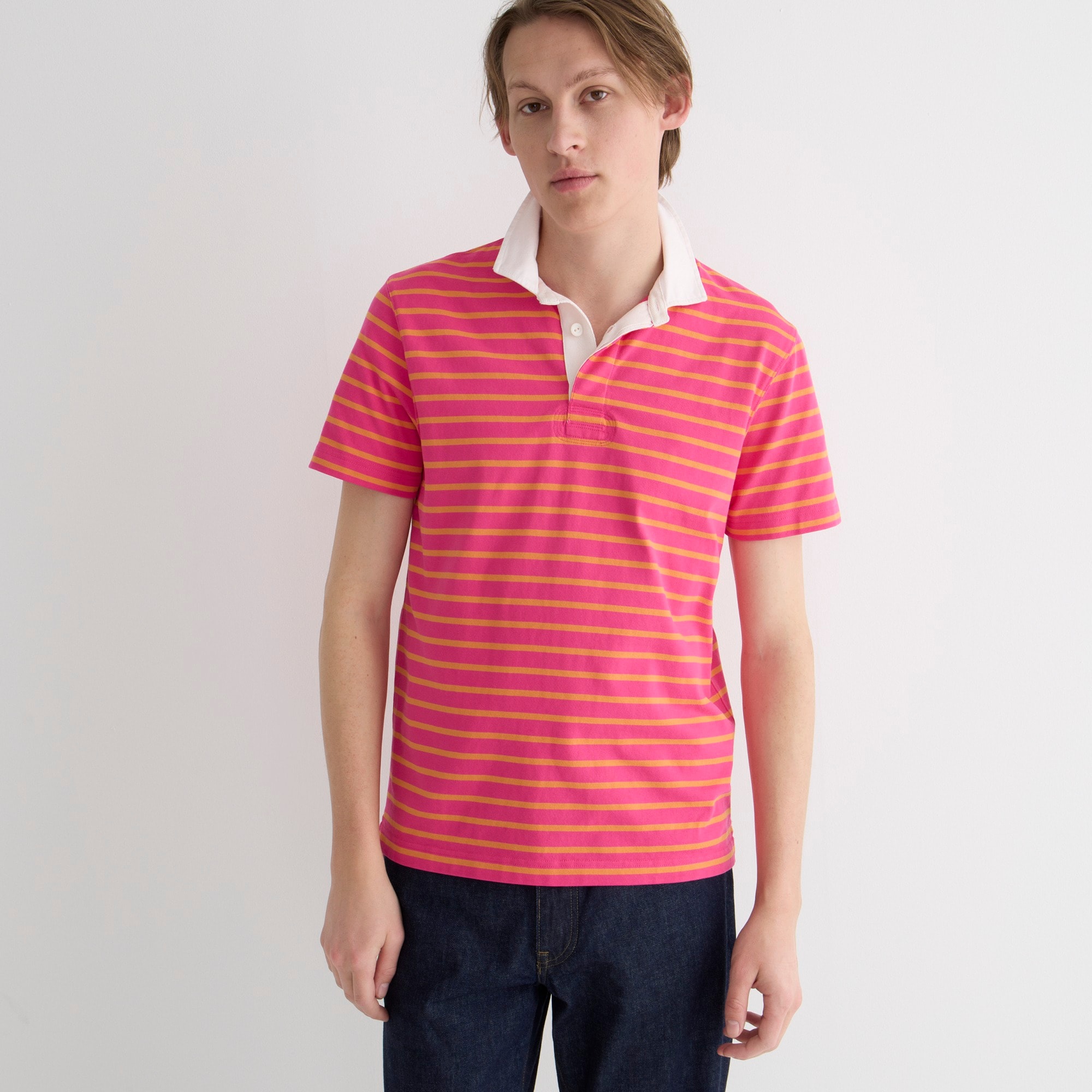 Short-sleeve rugby shirt in stripe