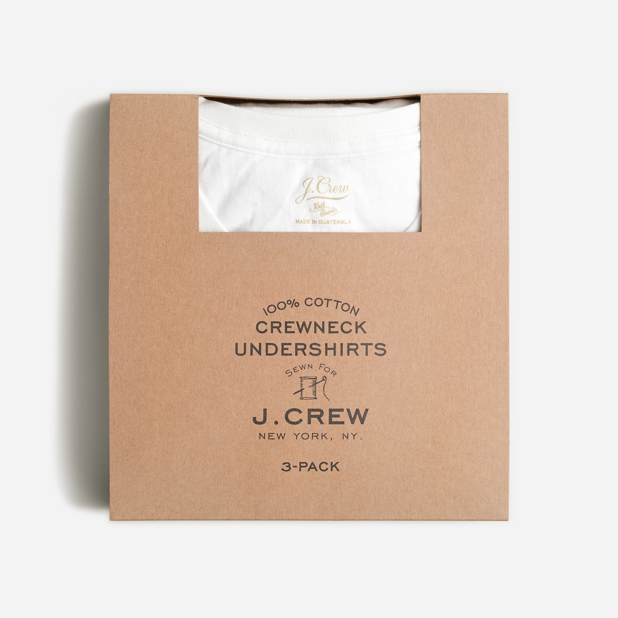 White crewneck undershirts three-pack