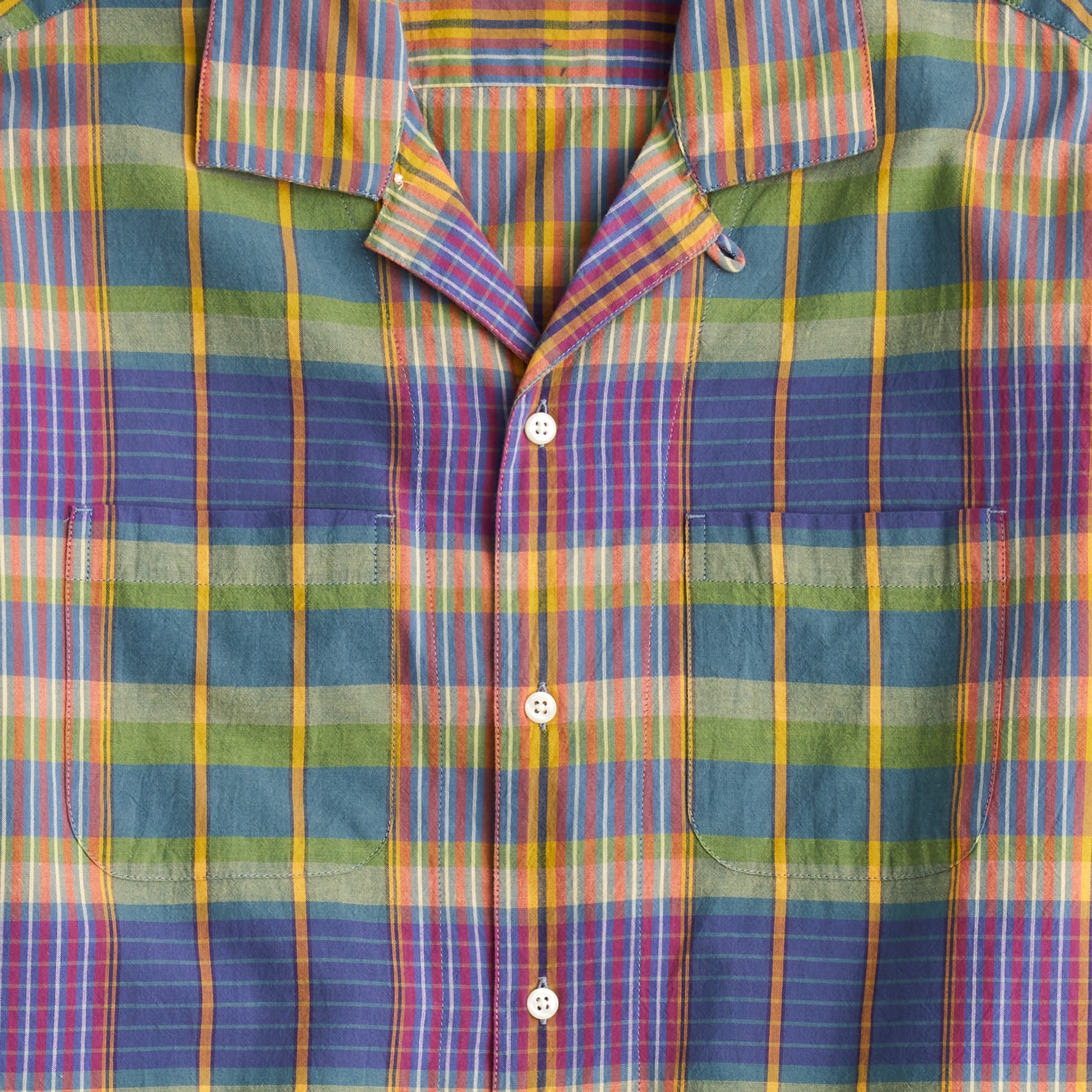 Camp-collar shirt in Indian madras