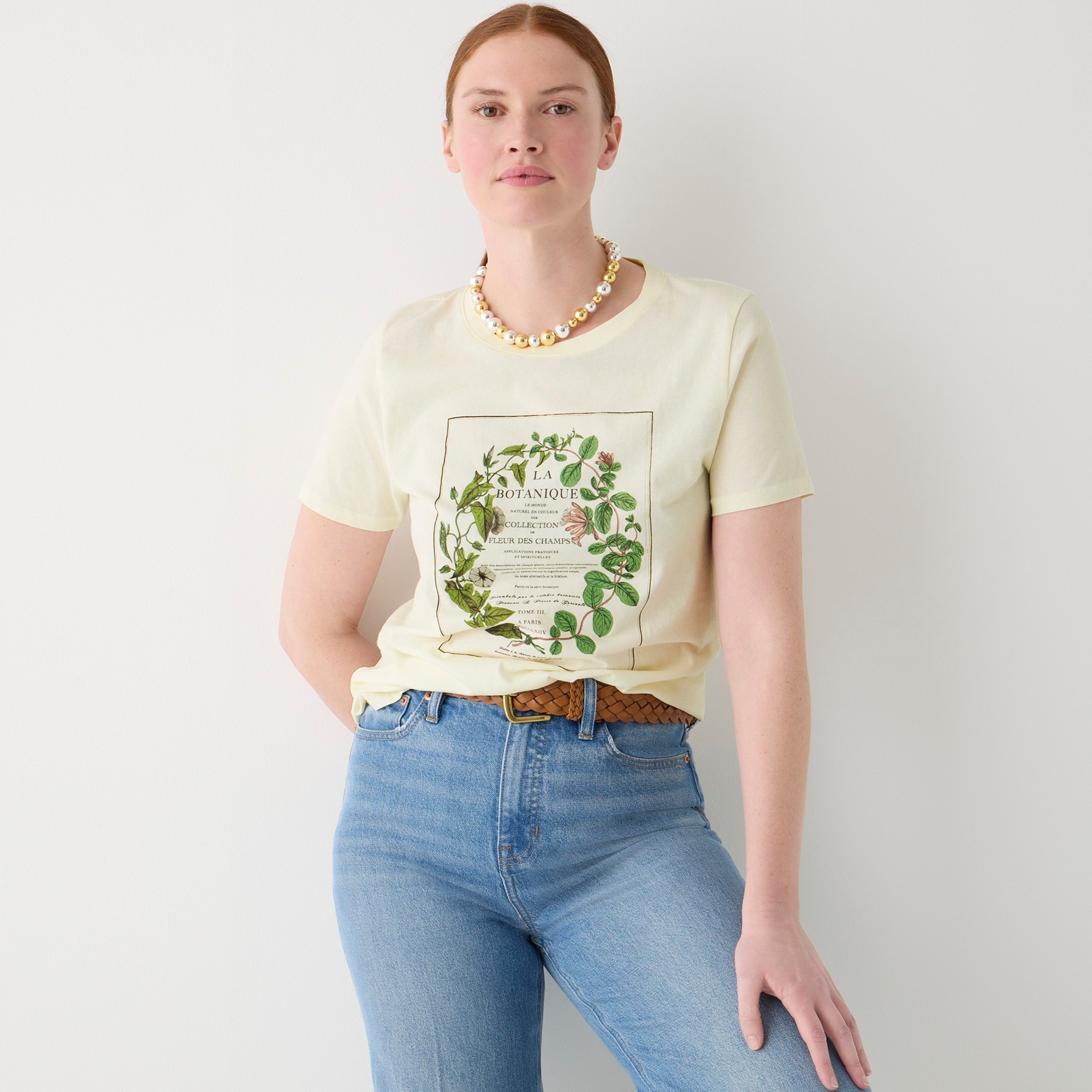 Classic-fit botanical graphic T-shirt
