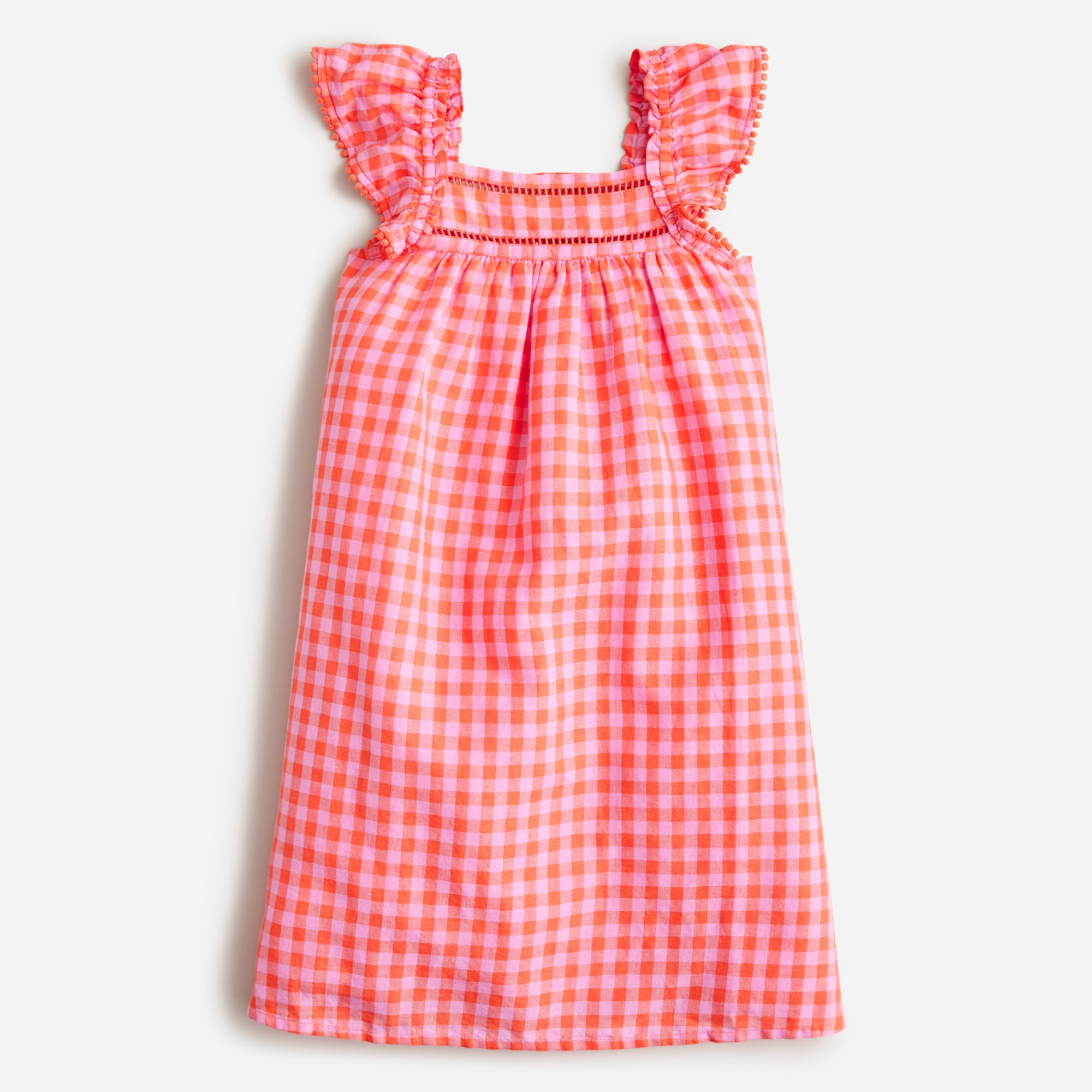 Girls' promenade dress in linen-cotton blend