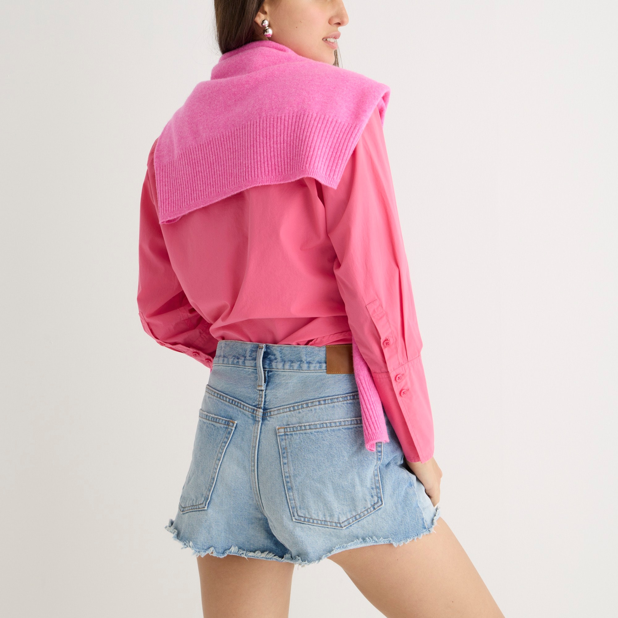 Relaxed denim short in chestnut wash