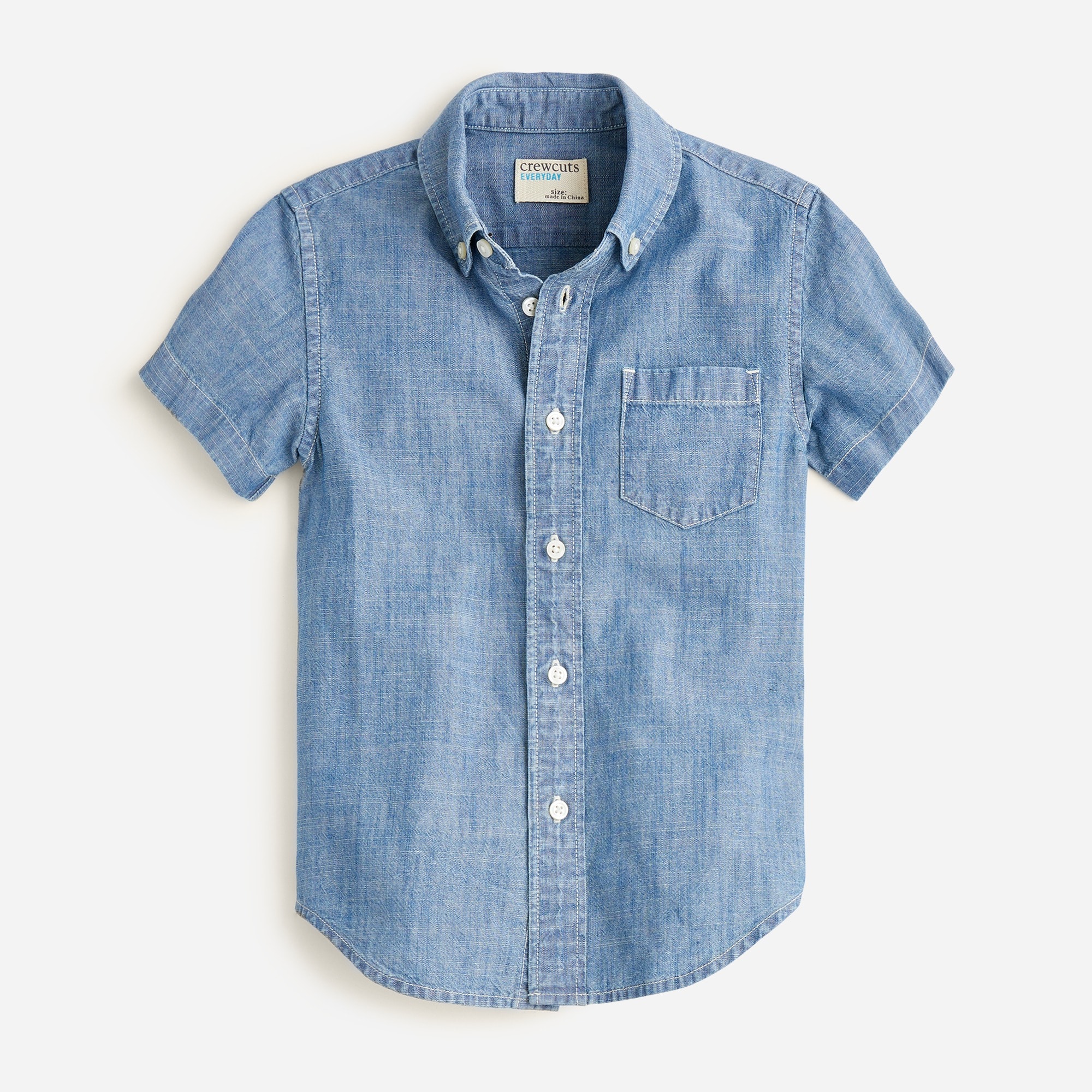 Kids' short-sleeve chambray button-down