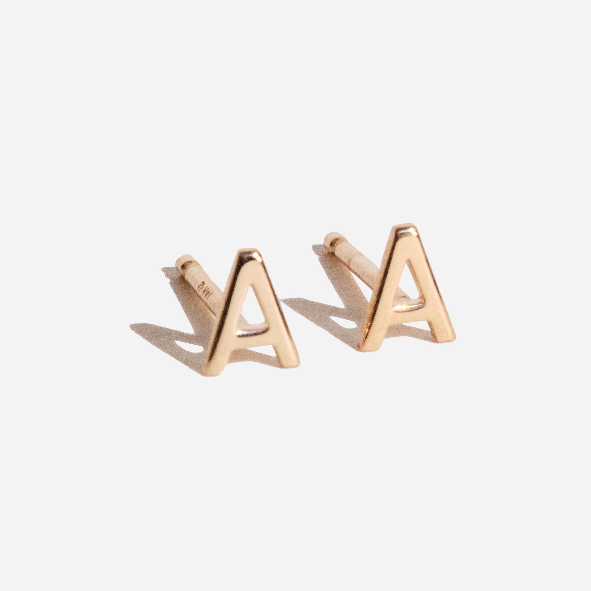 BYCHARI SMALL INITIAL EARRINGS