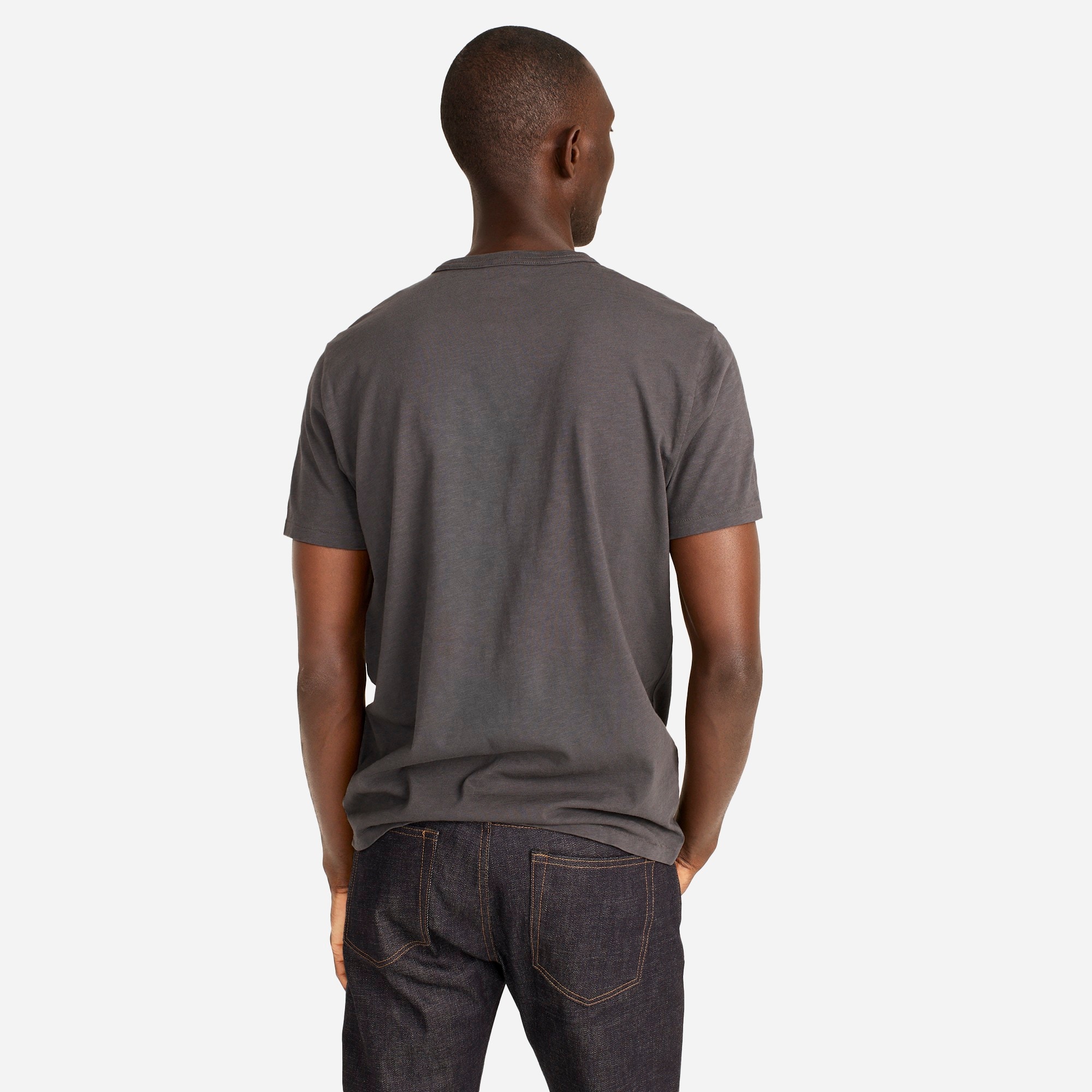 Garment-dyed slub cotton crewneck T-shirt