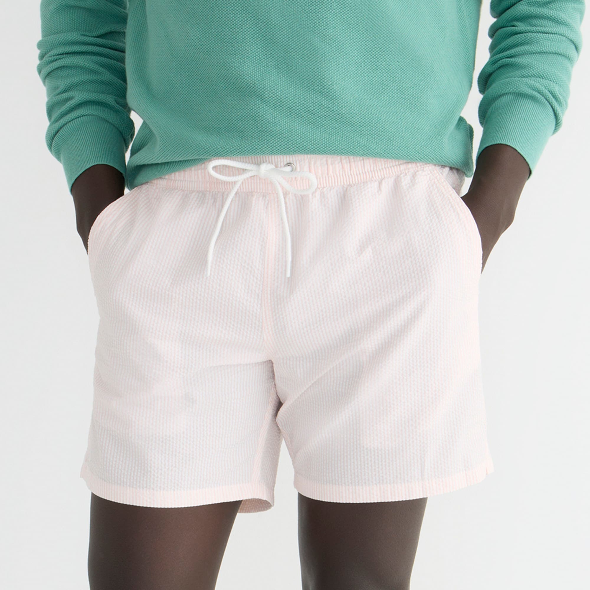6" swim trunk in seersucker