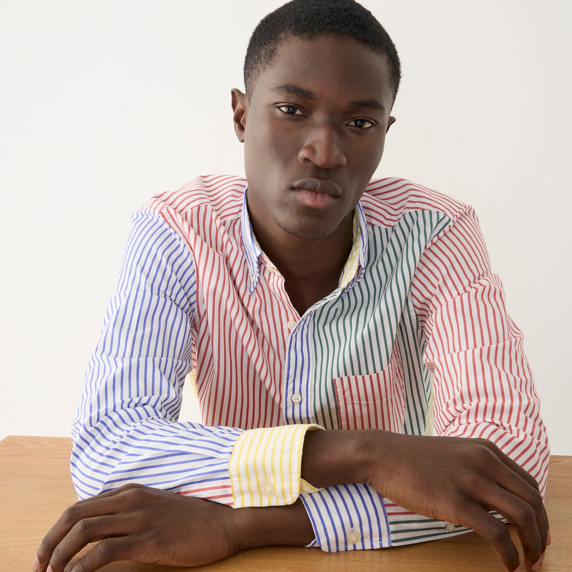 Secret Wash cotton poplin shirt in pattern