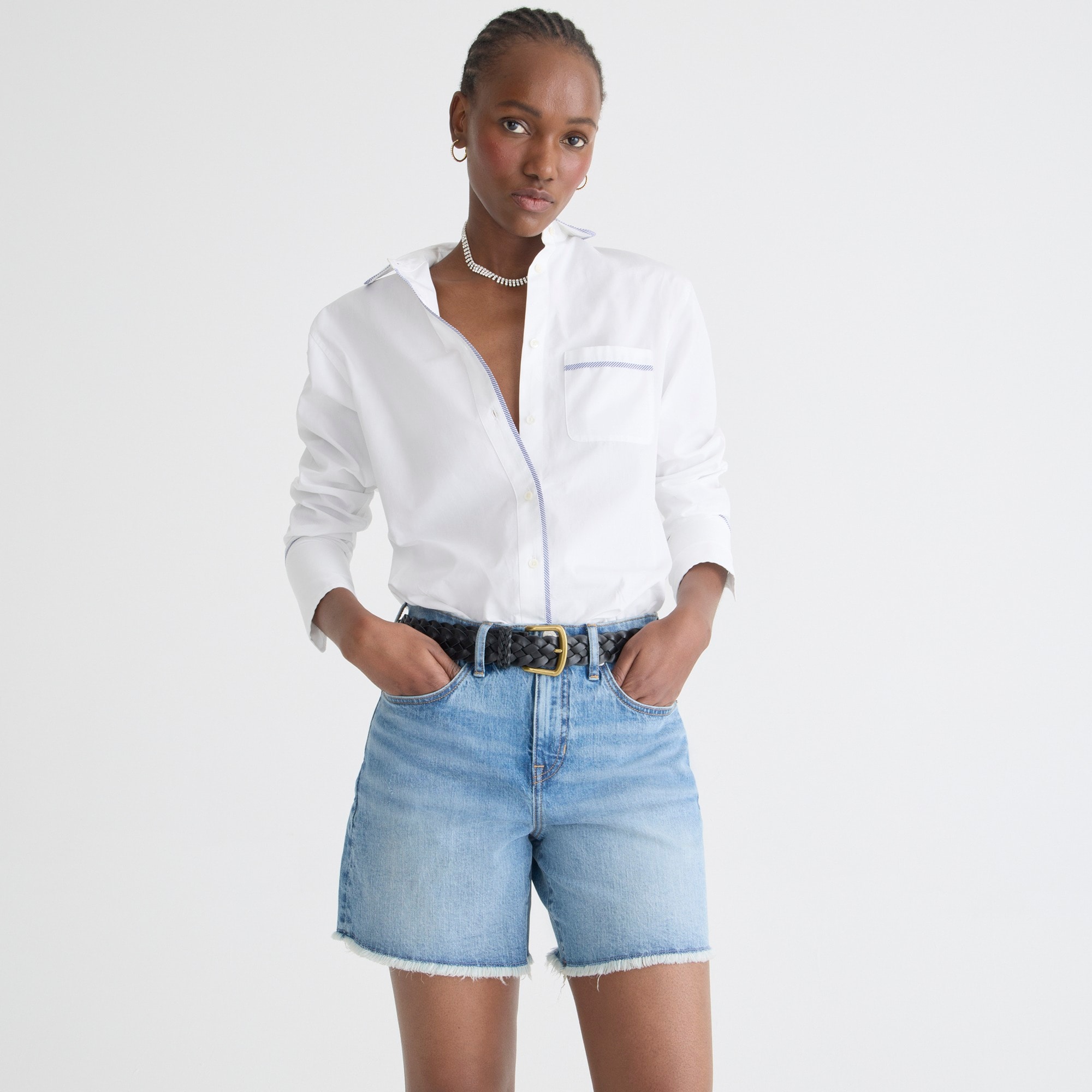 Midlength denim short in Hickory wash