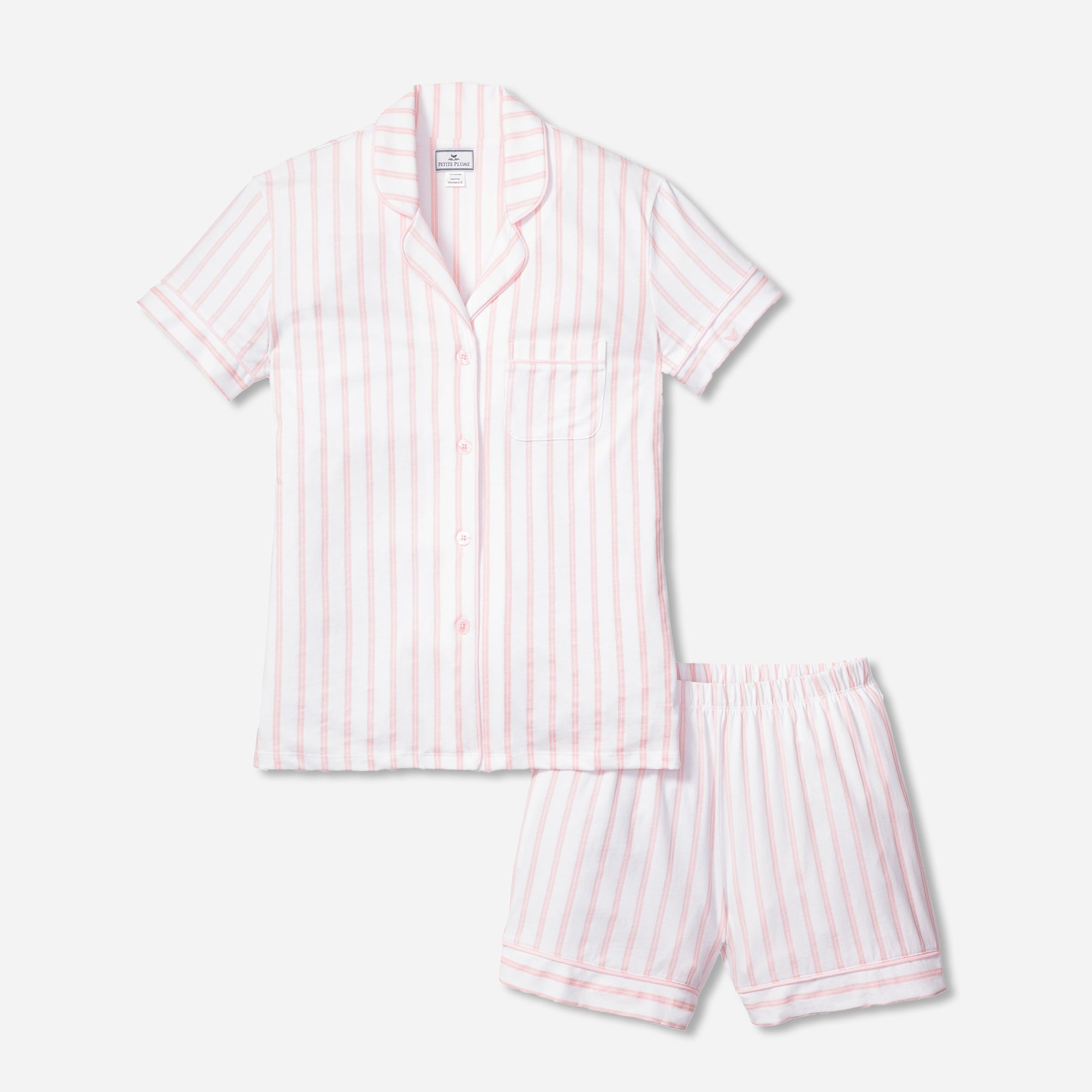 Petite Plume™ women's luxe Pima cotton short set in stripe