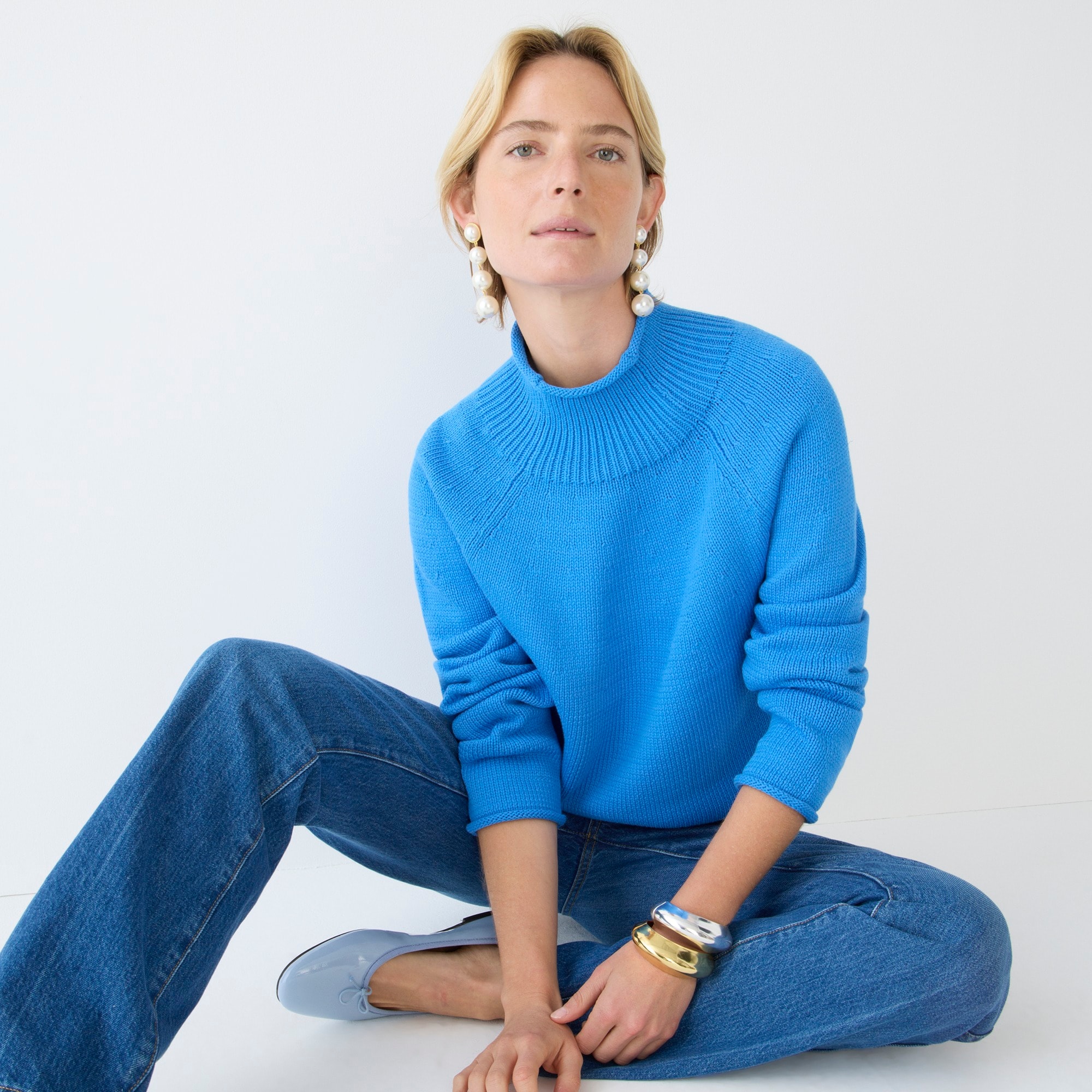 Cotton-blend Rollneck™ sweater