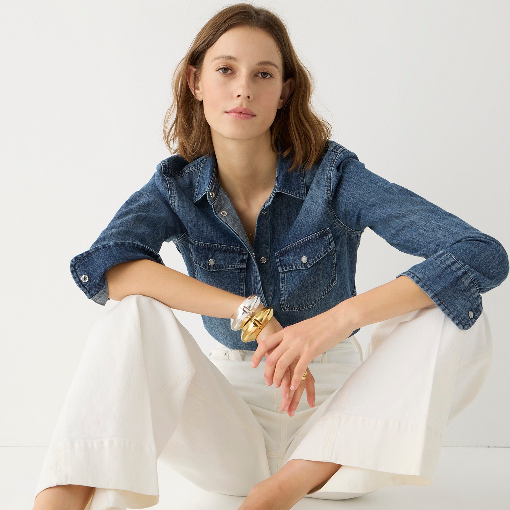 Slim-fit chambray shirt
