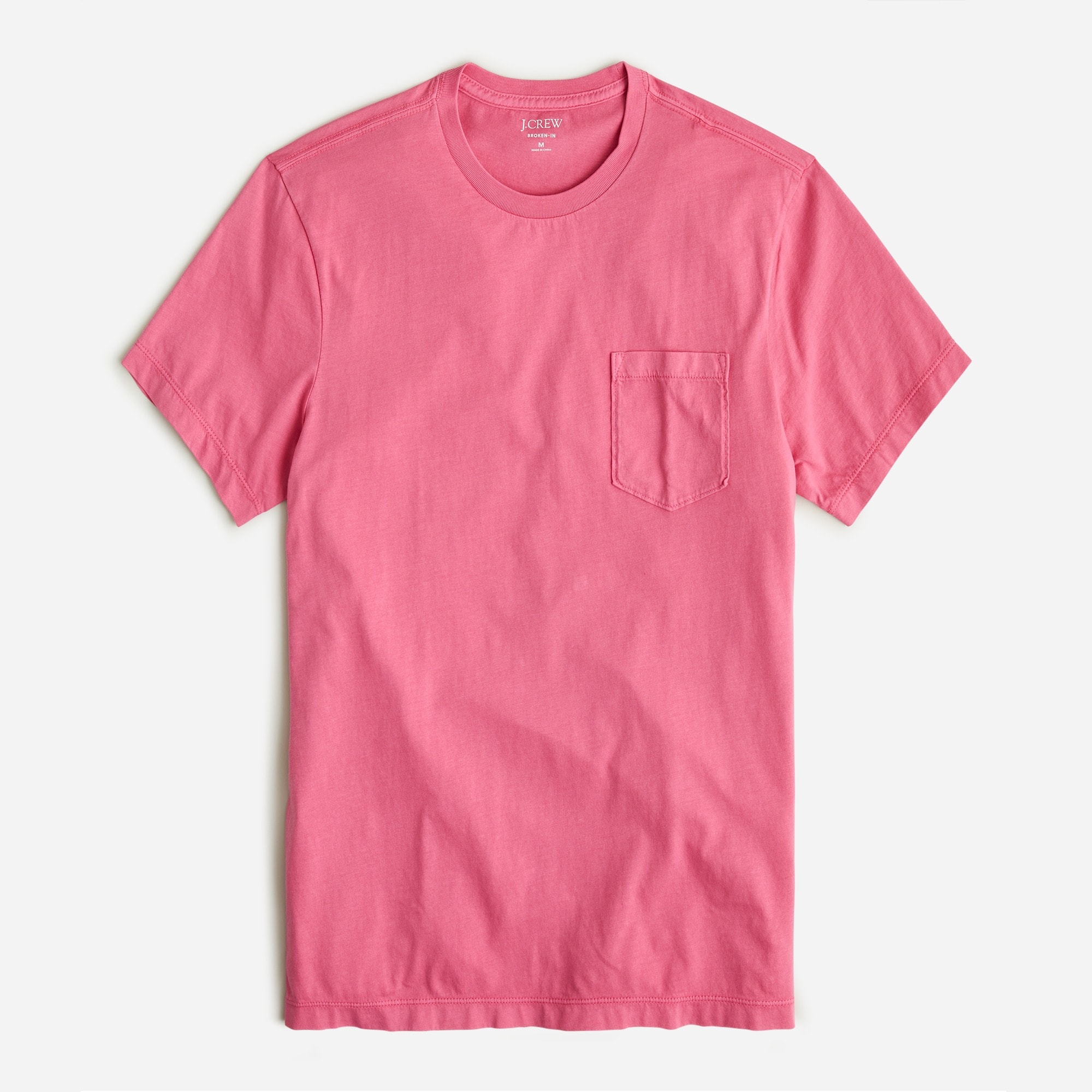 Broken-in short-sleeve pocket T-shirt