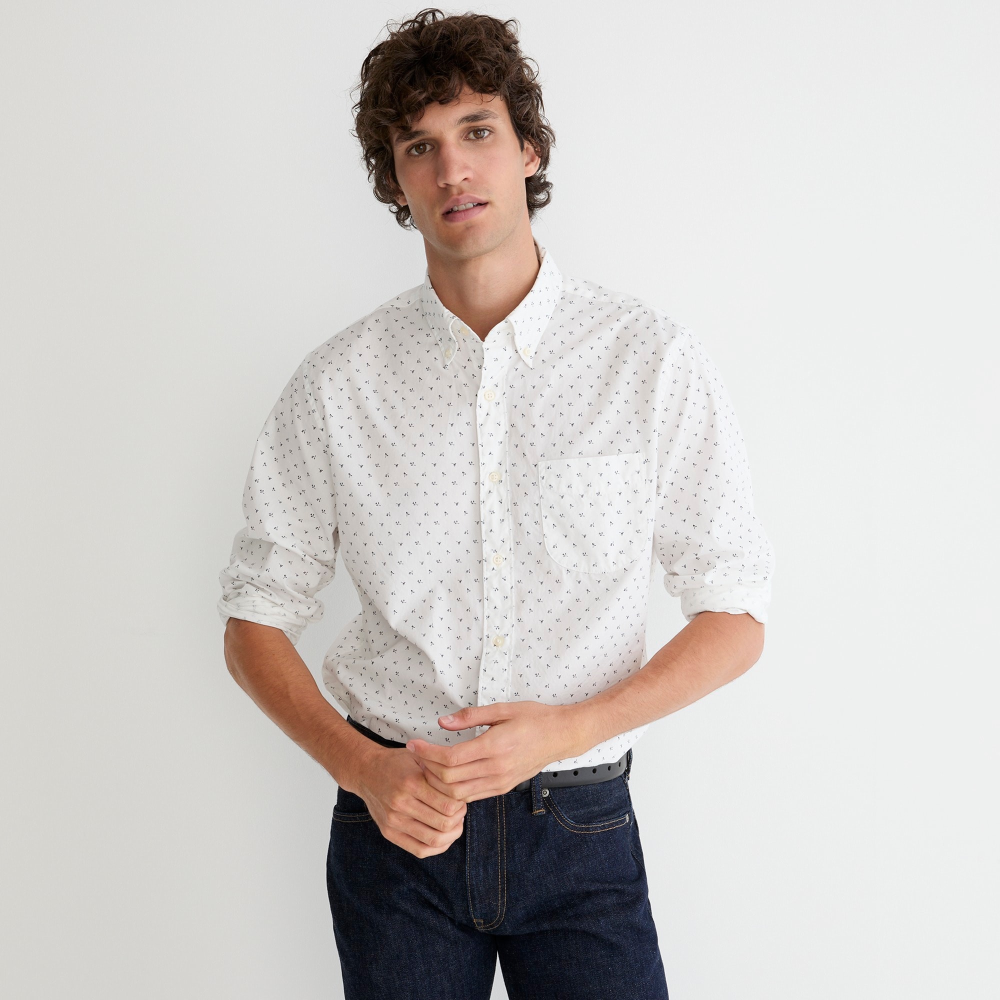 Slim Secret Wash cotton poplin shirt