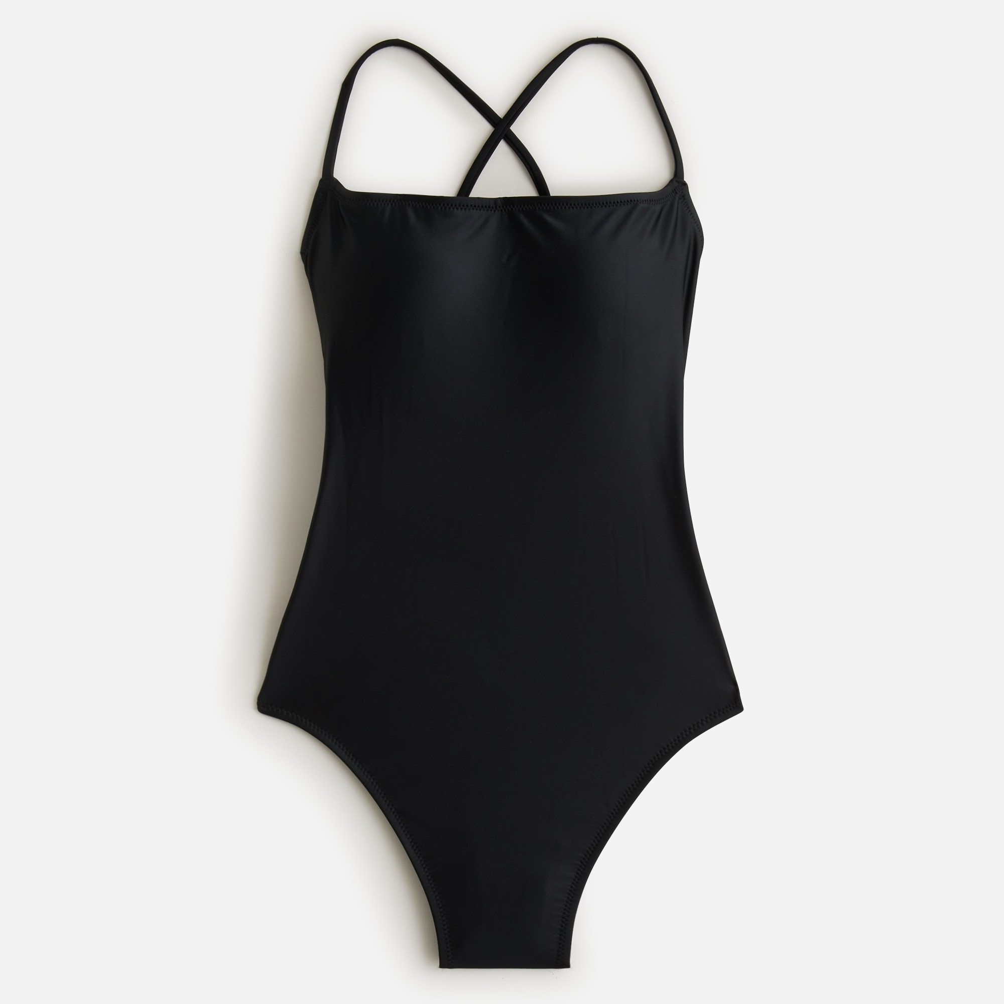 Strappy squareneck one-piece swimsuit