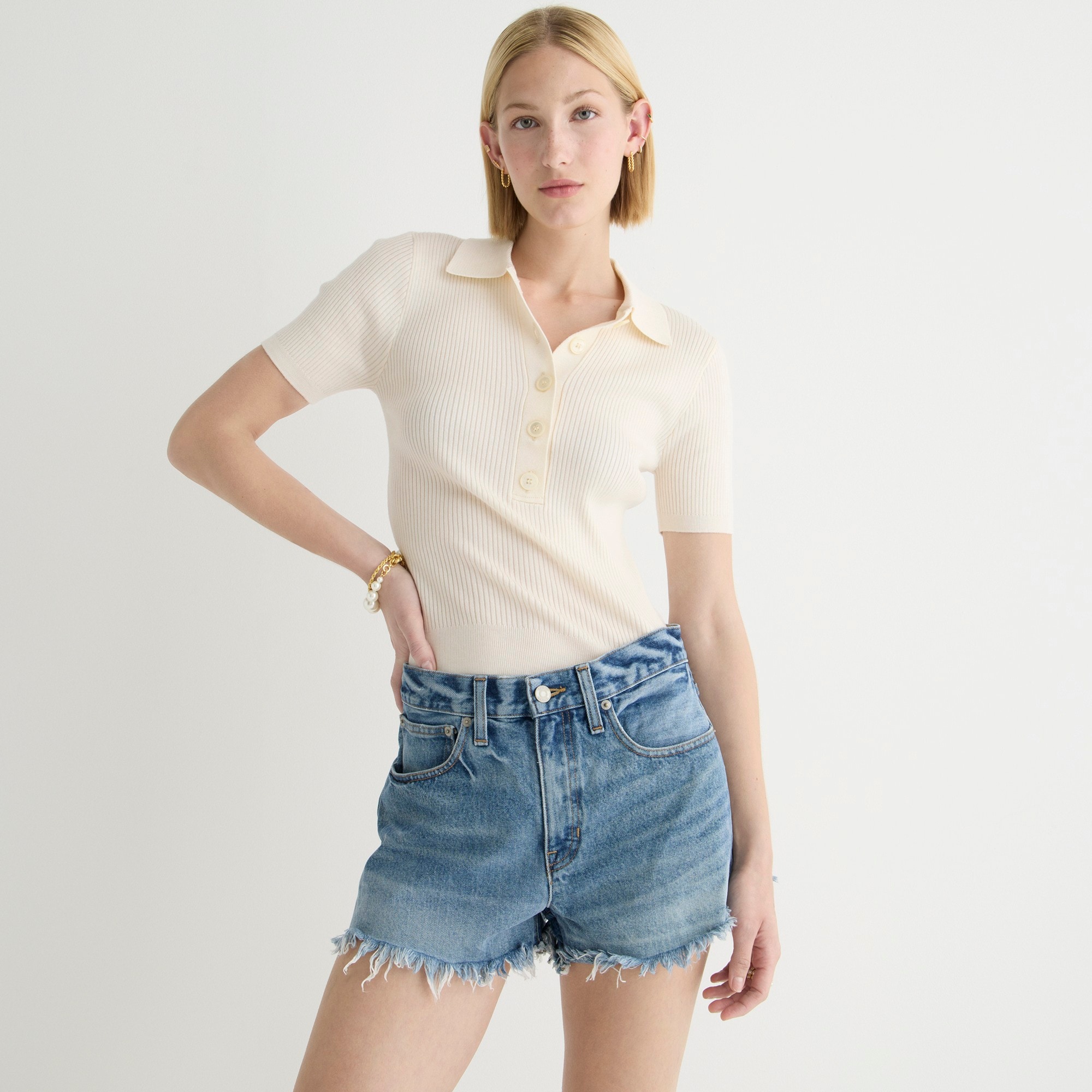 Relaxed denim short in Baxter Street wash