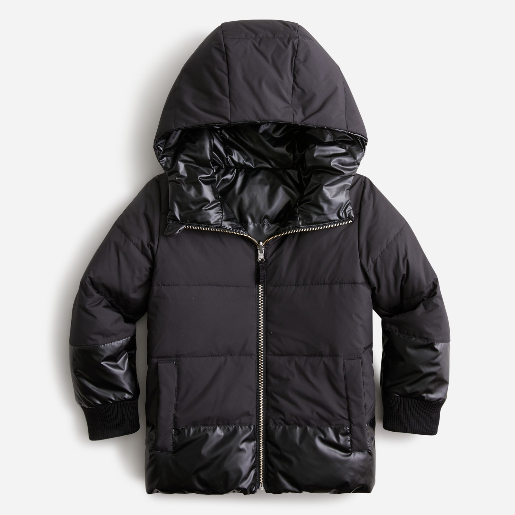 Girls' reversible metallic puffer jacket with PrimaLoft