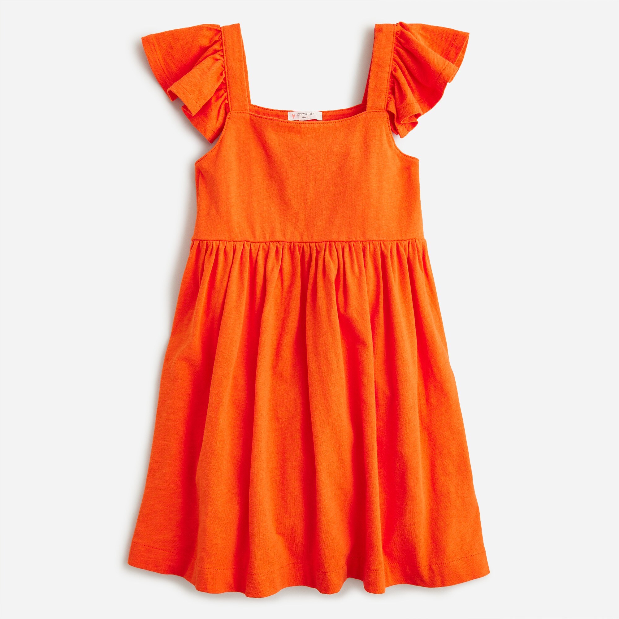 Girls' knit flutter-sleeve dress